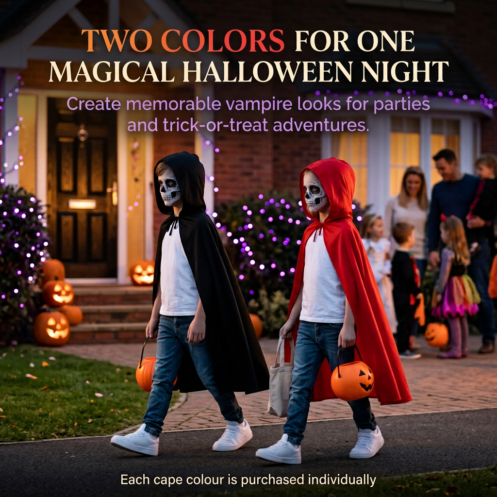 Vampire Hooded Cape Kids Red