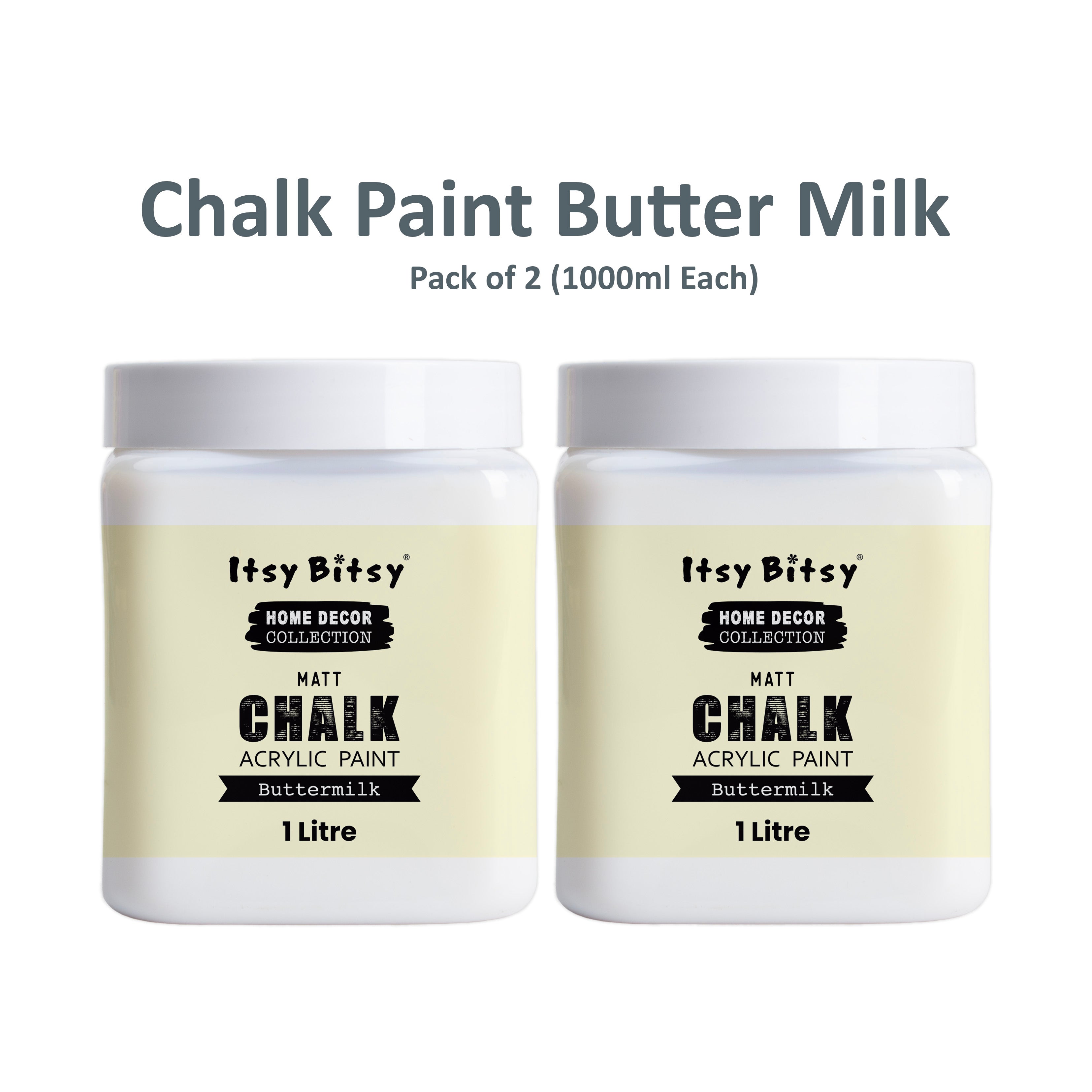 Home Decor Chalk Paint Butter Milk 1Litre X 2 Bottle
