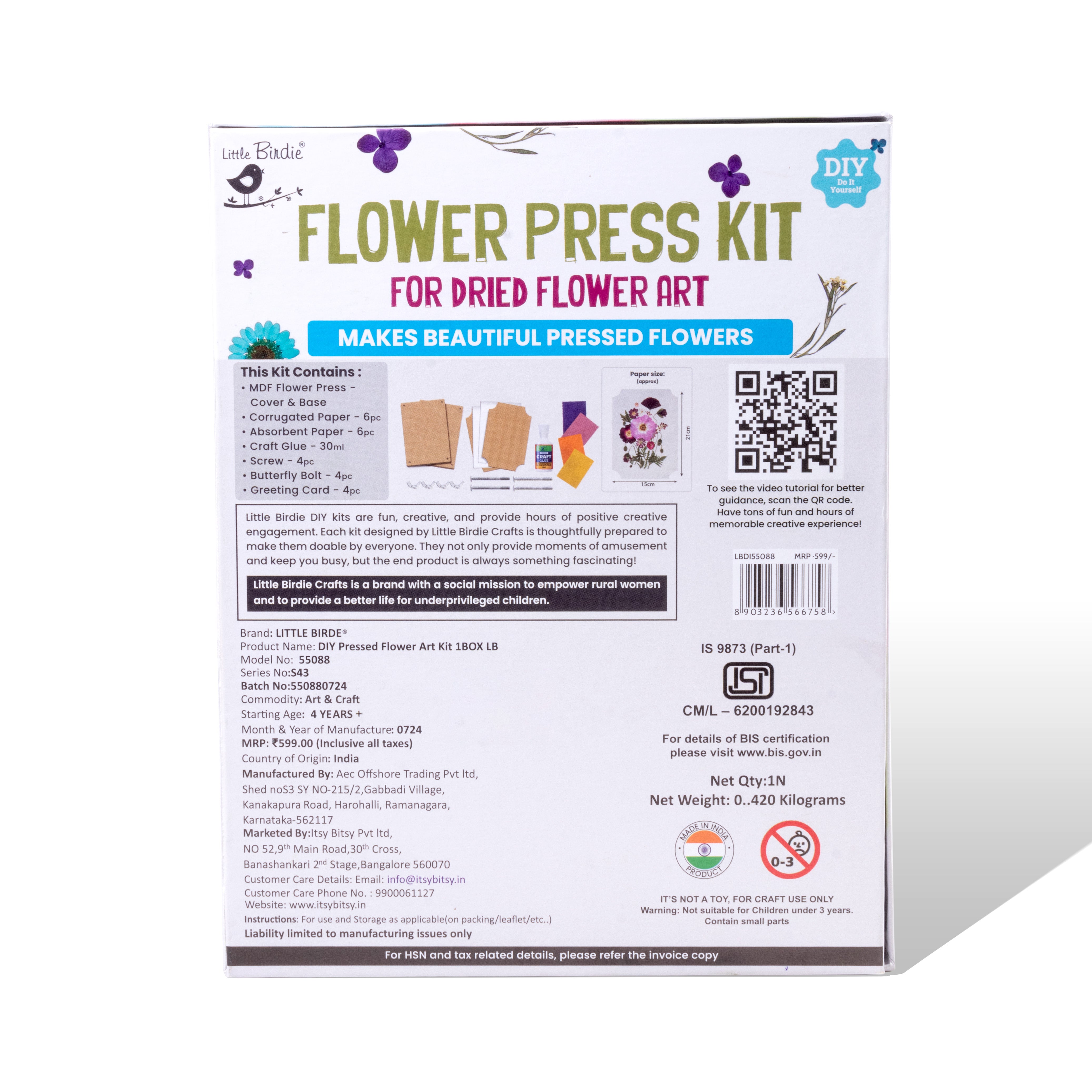 Diy Pressed Flower Art Kit 1pc Box