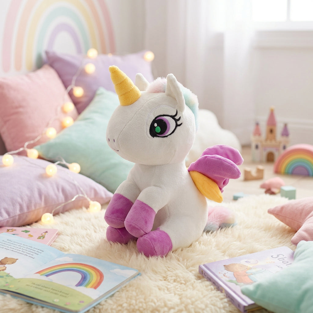 Soft Toy Unicorn White and Purple 10inch 1pc