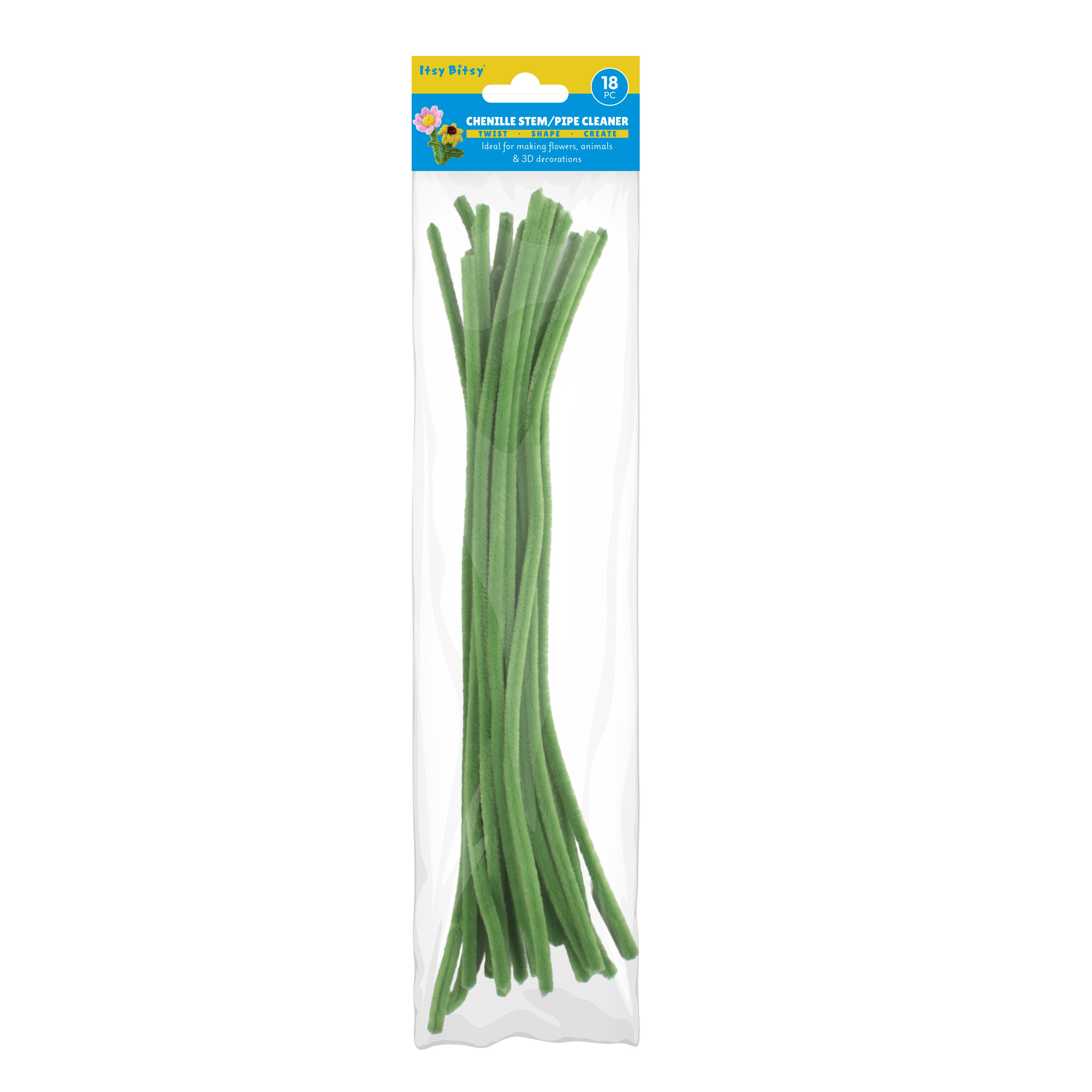 Chenille Stems Moss green 18pc
