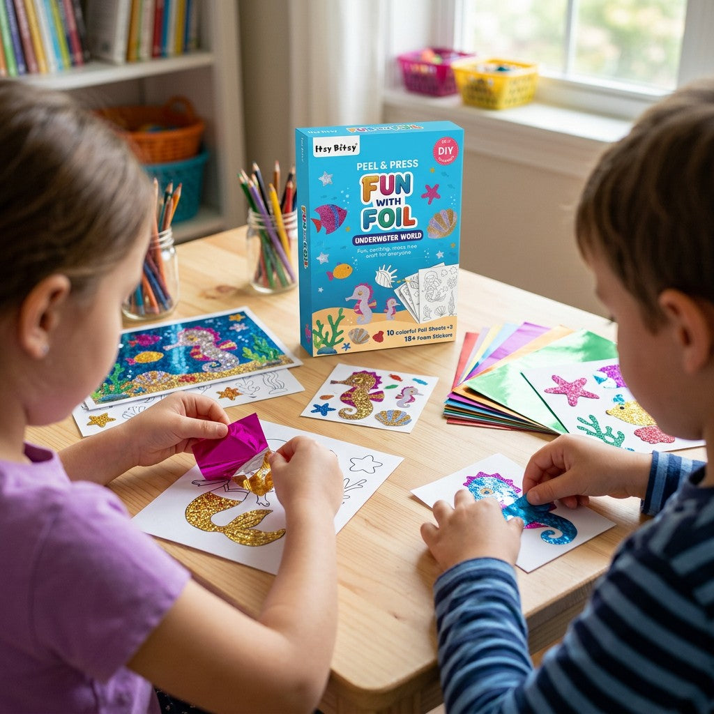 DIY Peel and Press Fun With Foil Kit Underwater World 9.25 X 6.5inch Box