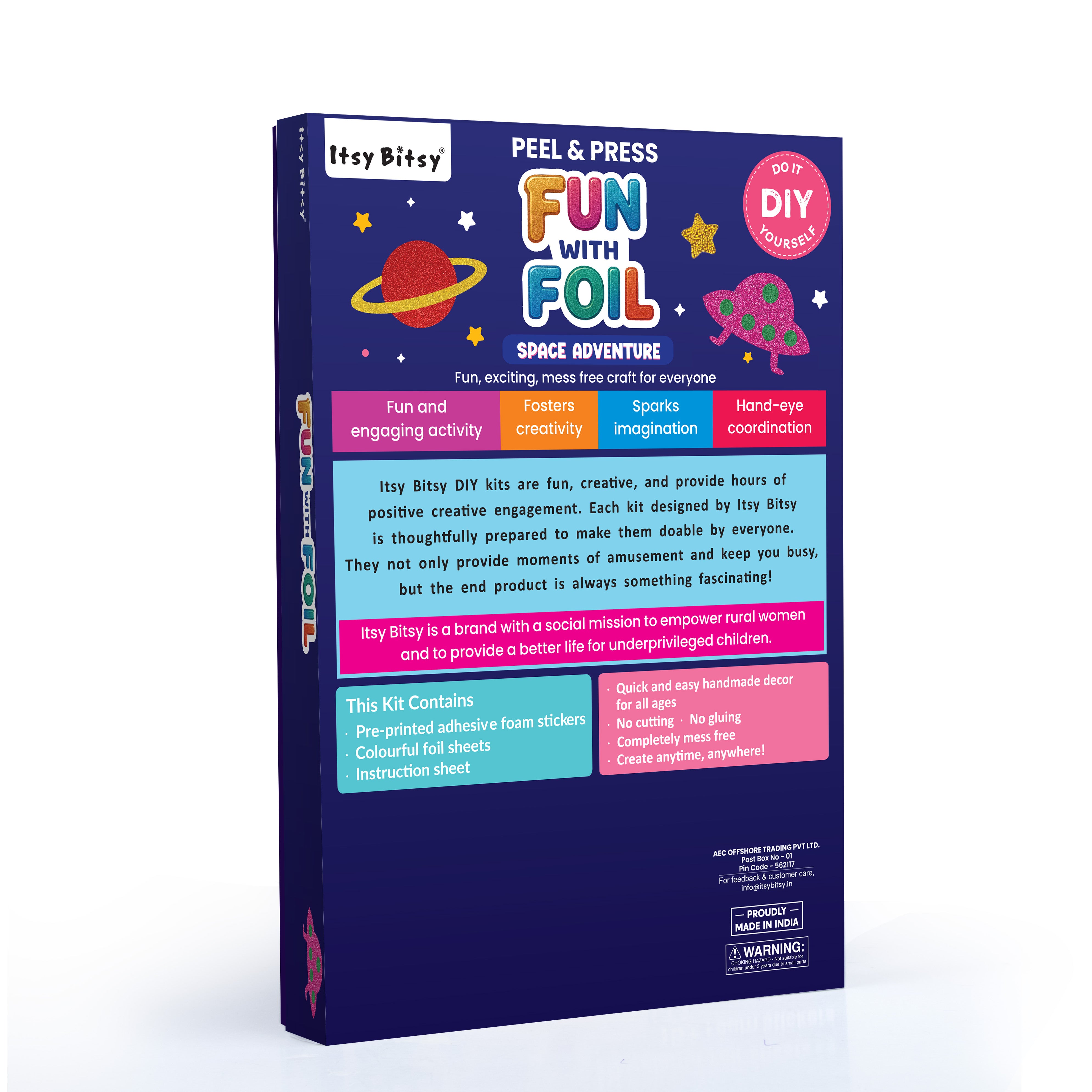 DIY Peel and Press Fun With Foil Kit Space Adventure 9.25 X 6.5inch Box