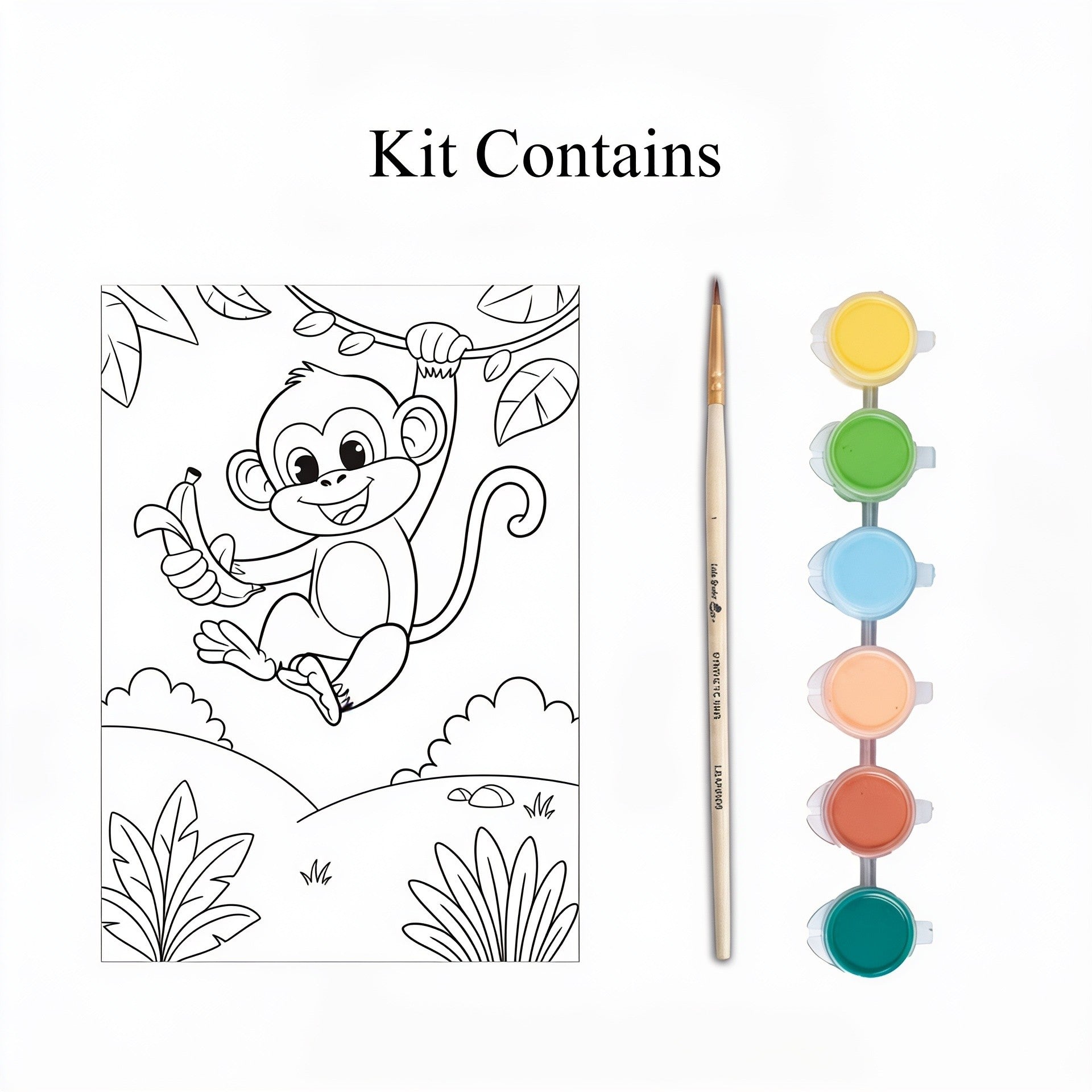 DIY Pre-Printed Painting Kit Forest Monkey 5.83 X 8.27inch