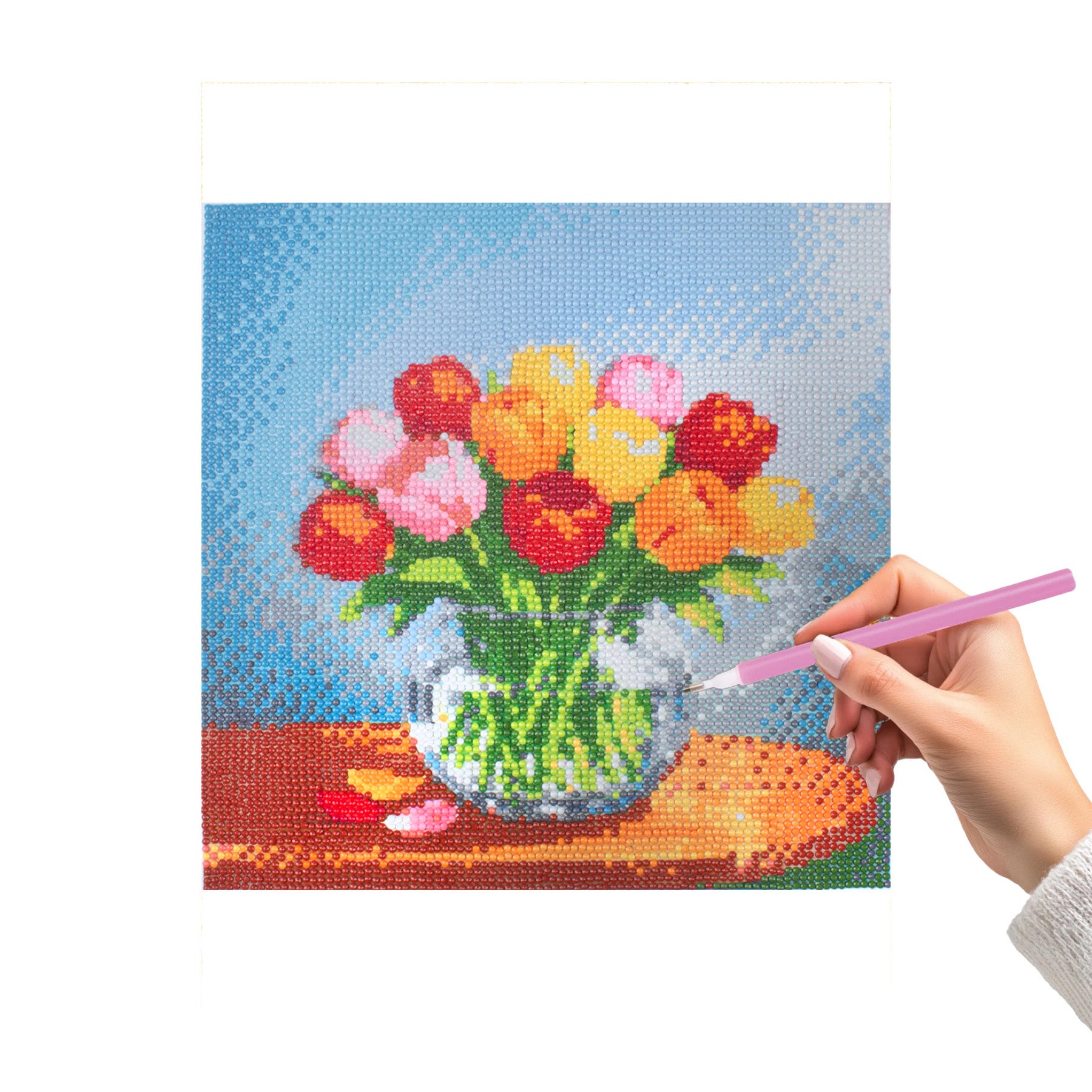 5D Diamond Painting Kit Tulip Display 30 X 30cm 1pc Acetate Box