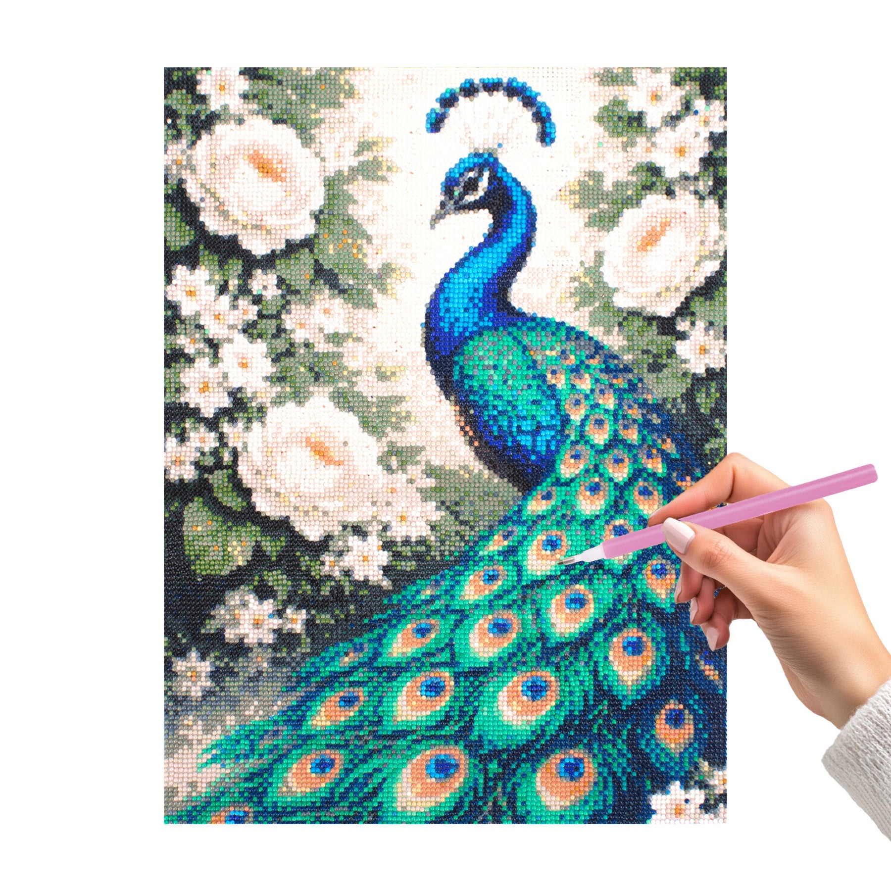 5D Diamond Painting Kit Peacock Garden 40 X 50cm 1pc Acetate Box