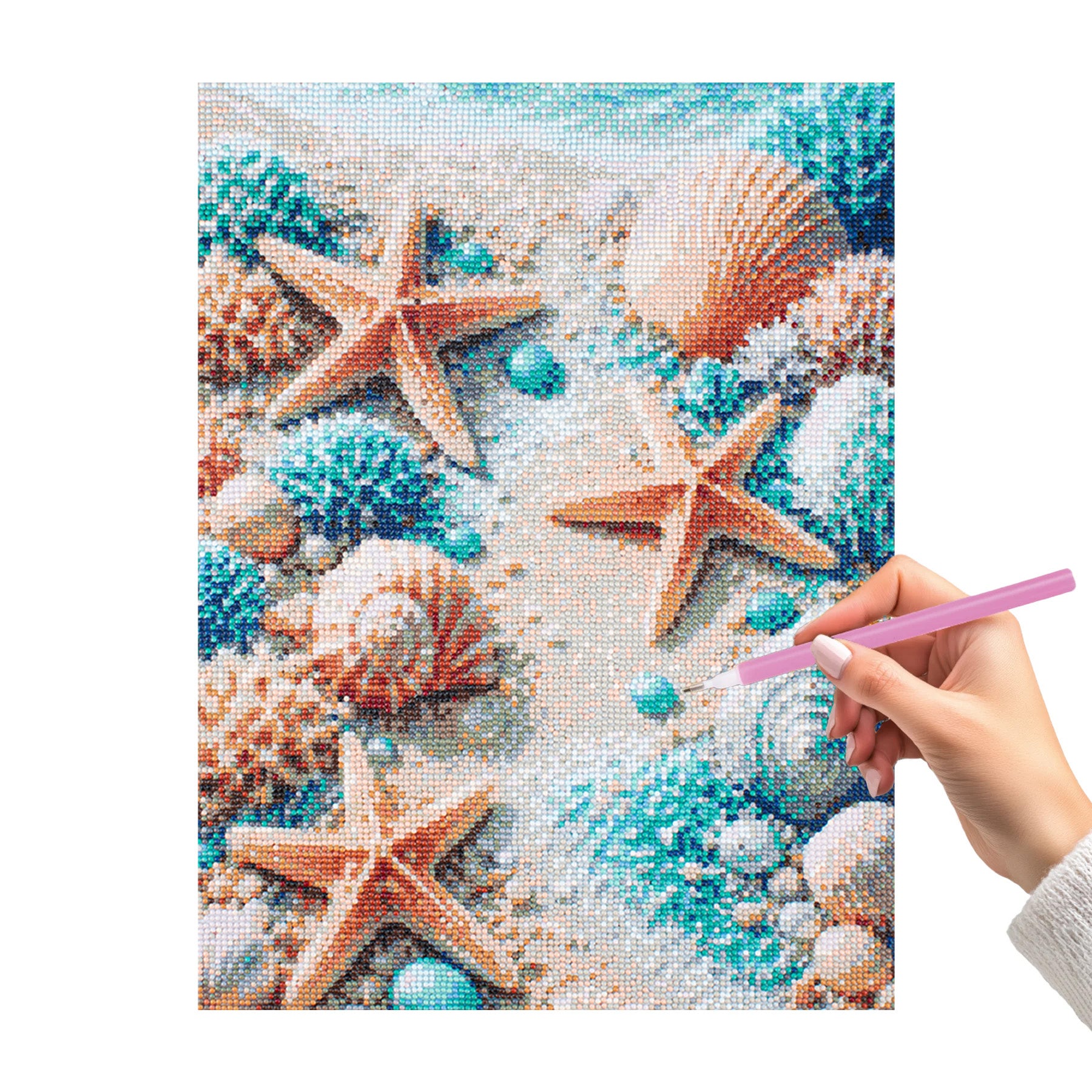 5D Diamond Painting Kit Starfish Bay 40 X 50cm 1pc Acetate Box