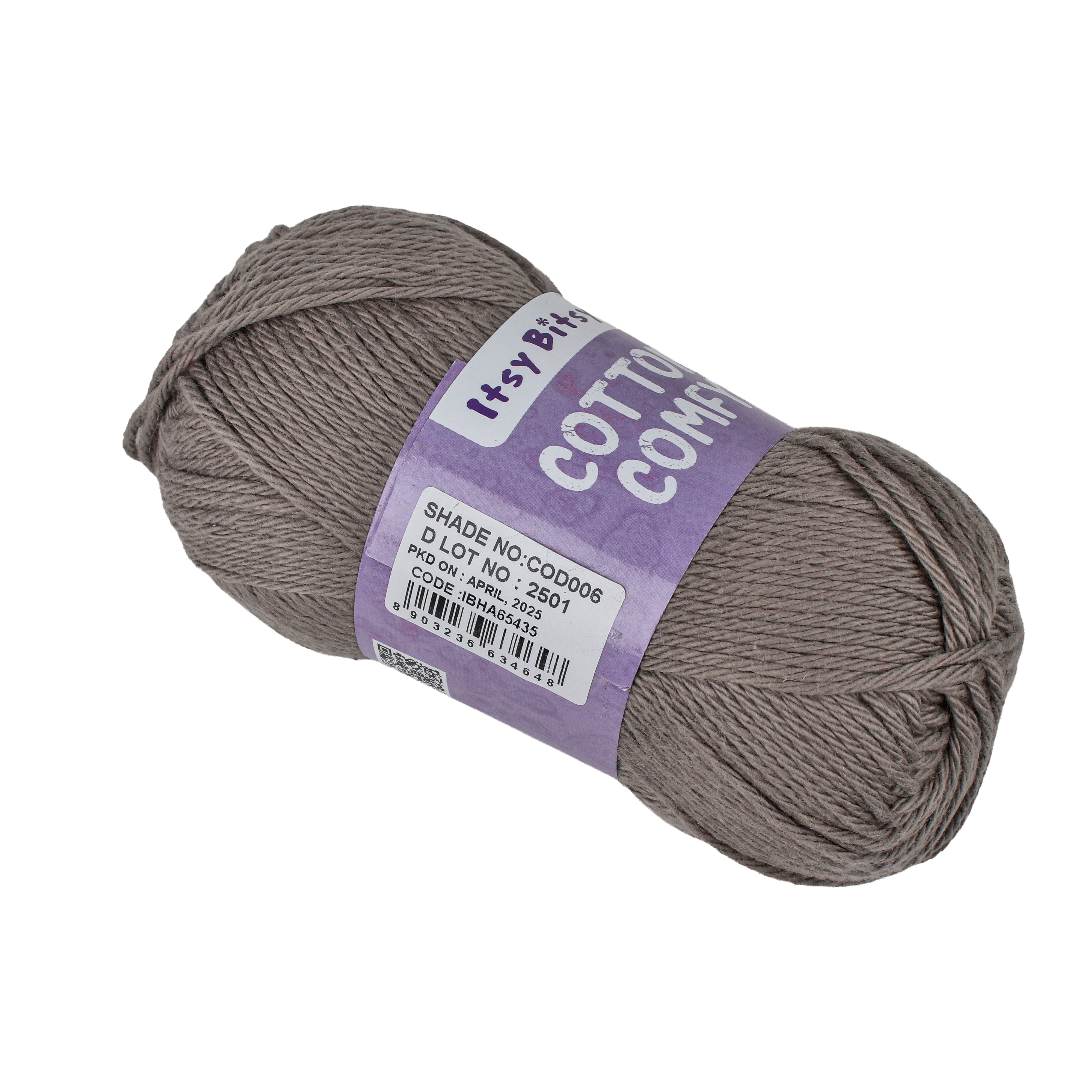 Cotton Comfy Knitting/Crochet Yarn 100% Cotton Dove Brown 169m 100g