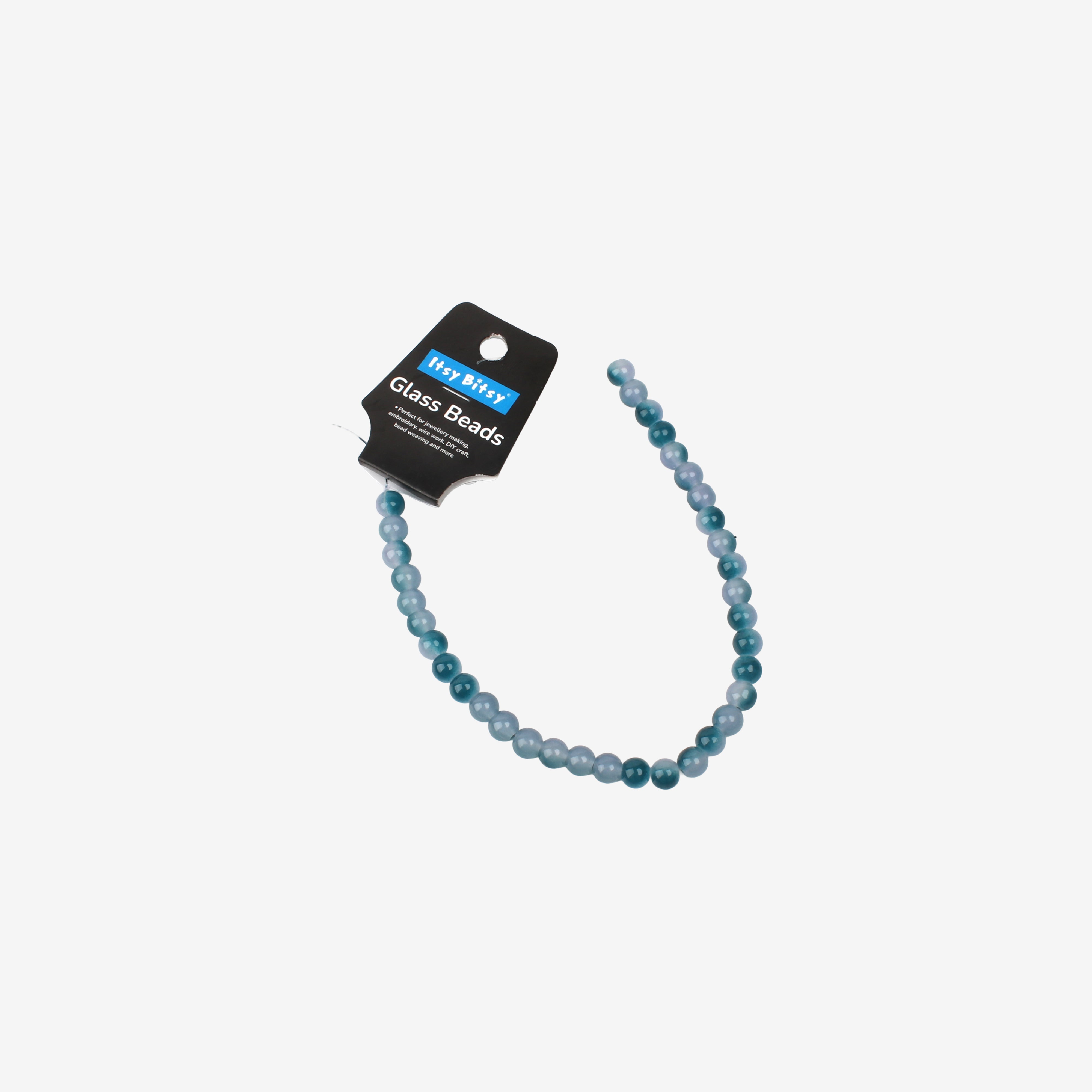 Glass Bead Round Dual Tone Blue 8mm 35beads 1string