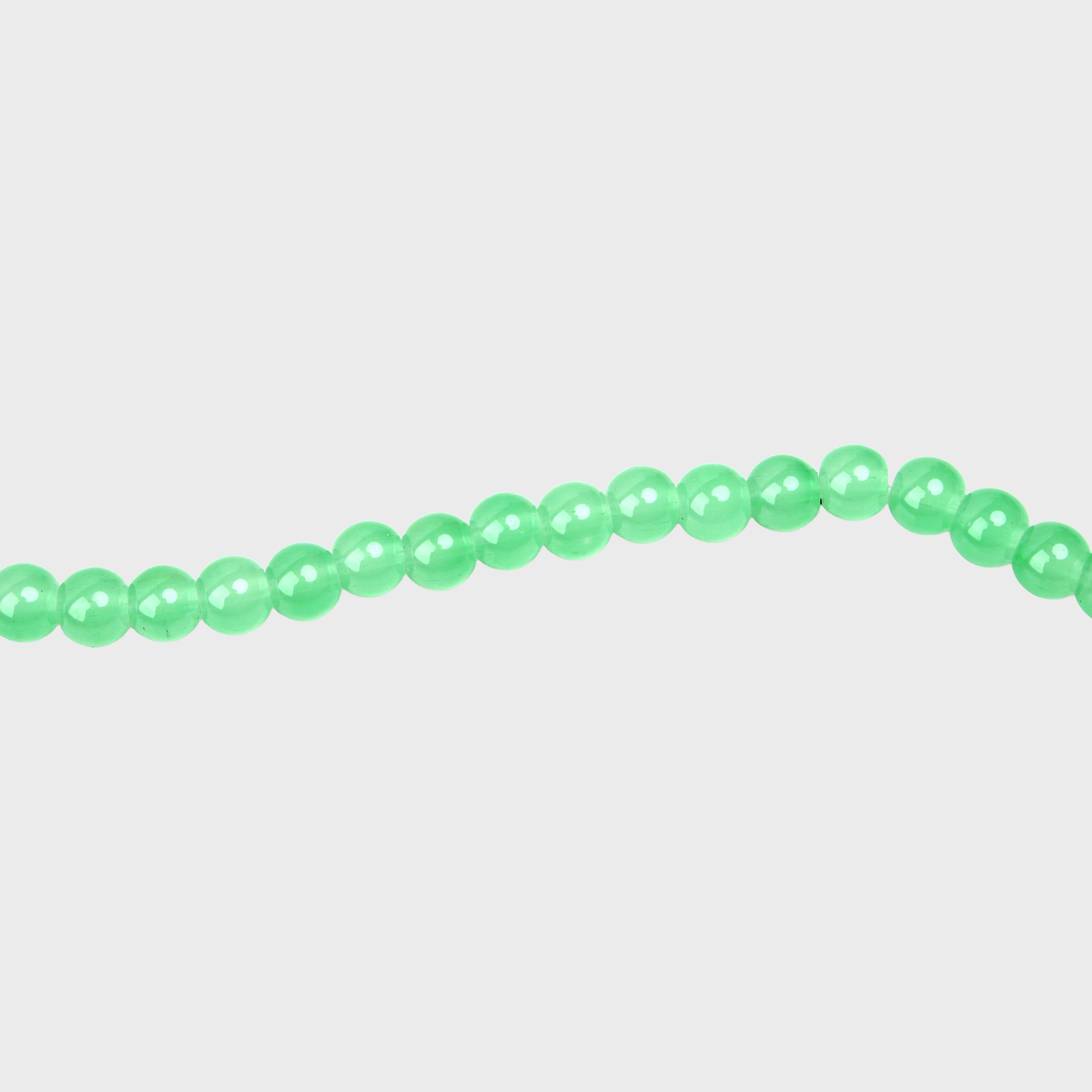 Glass Bead Round Pastel Green 8mm 35beads 1string