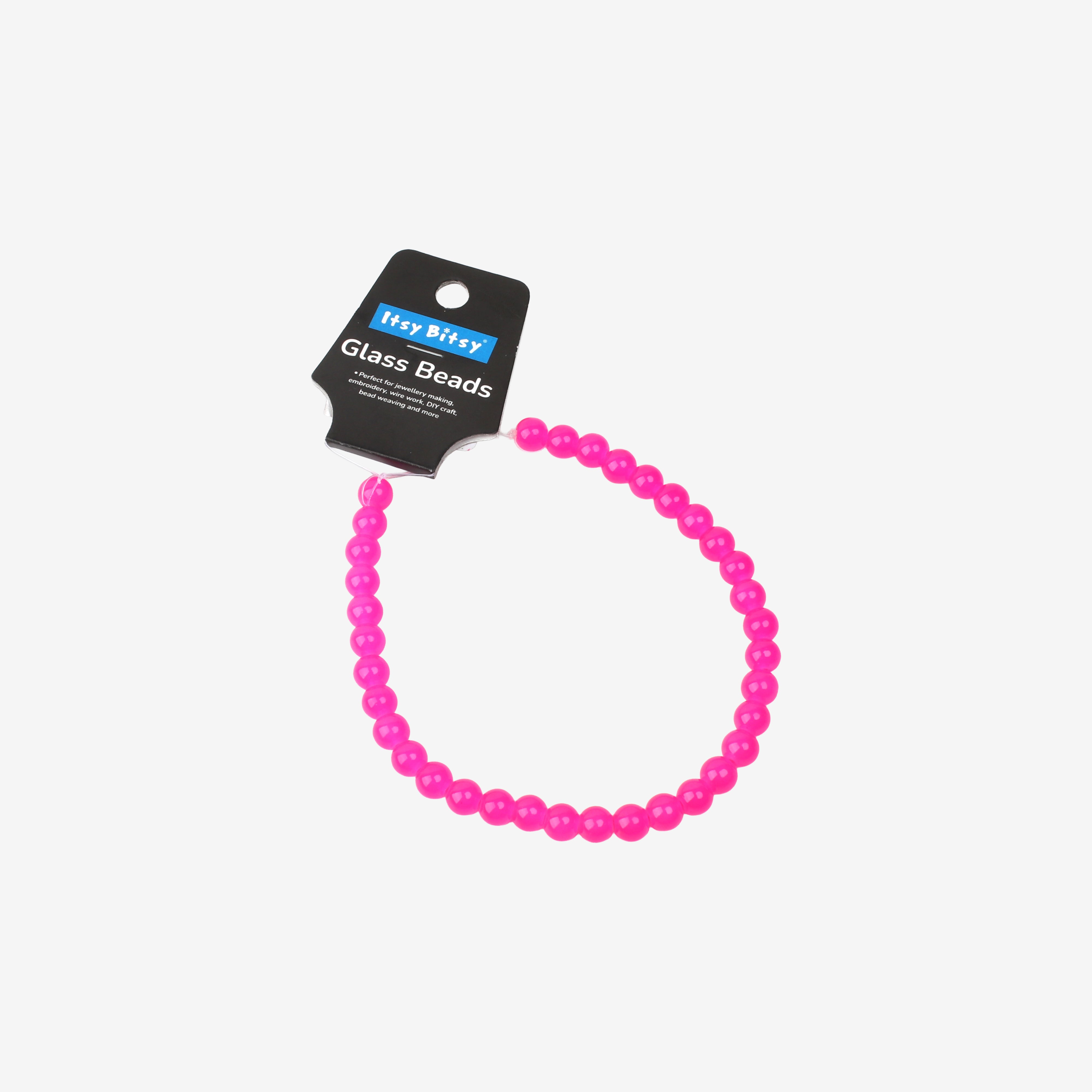 Glass Bead Round Dark Pink 8mm 35beads 1string