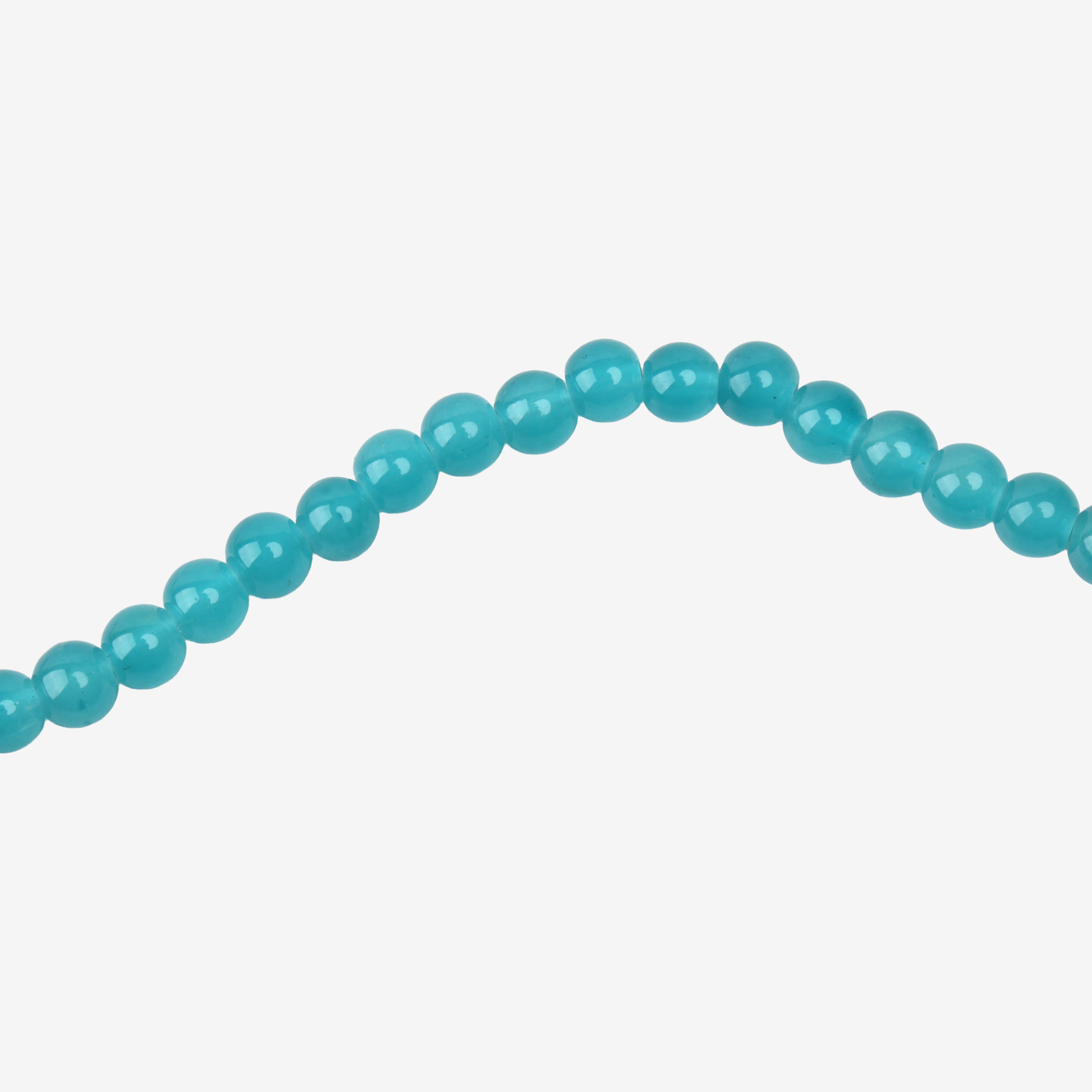 Glass Bead Round Crystal Blue 8mm 35beads 1string