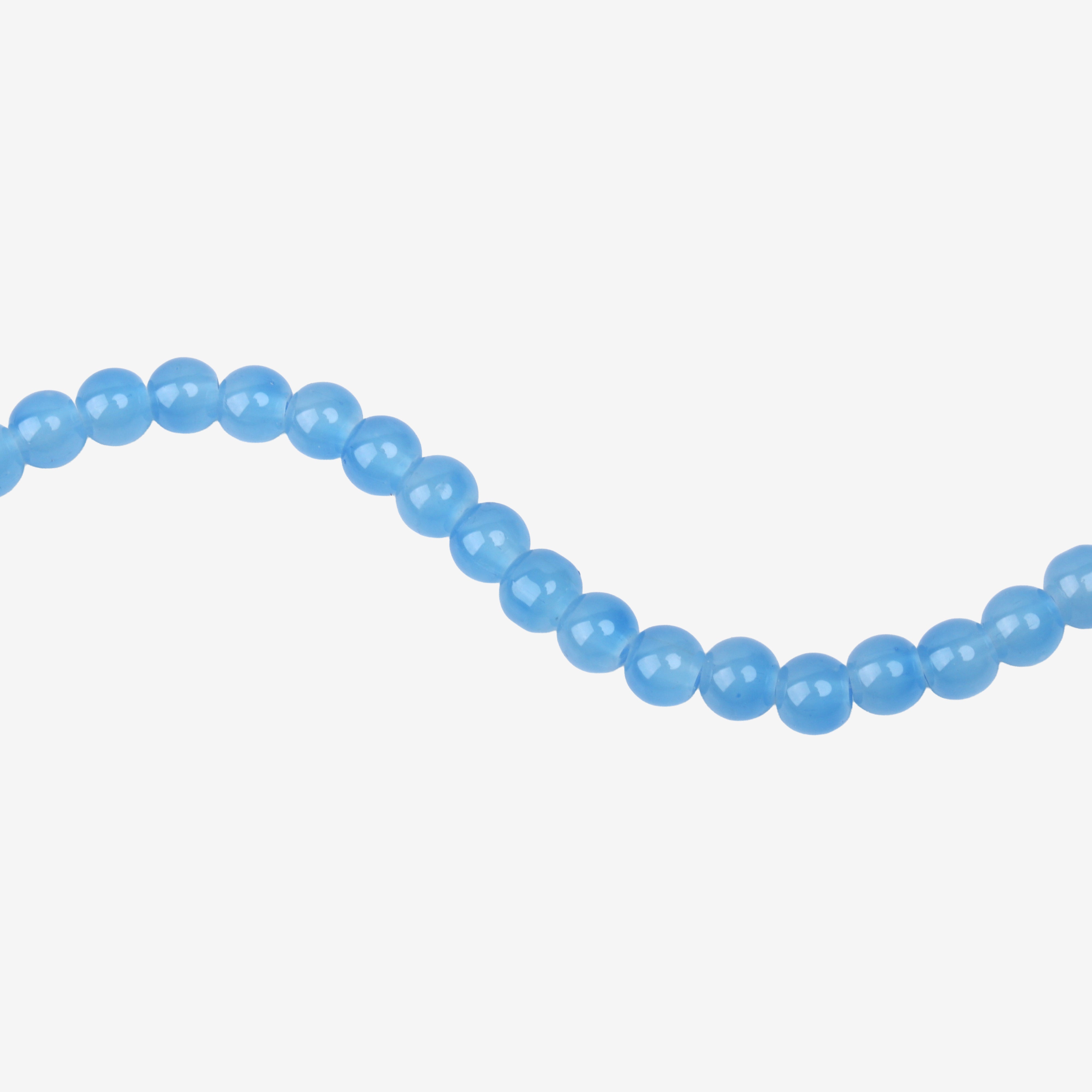 Glass Bead Round Capri Blue 8mm 35beads 1string