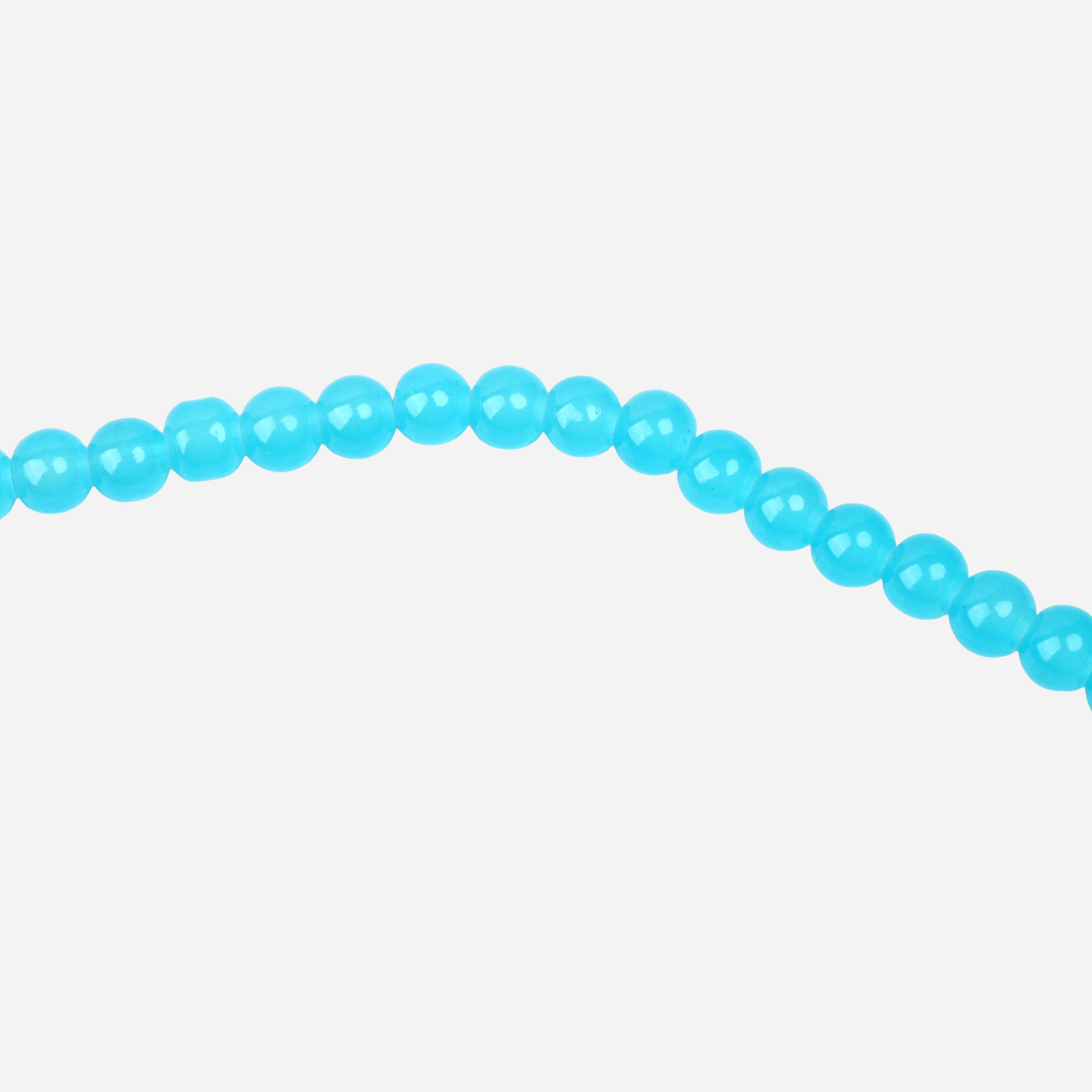 Glass Bead Round Misty Blue 8mm 35beads 1string