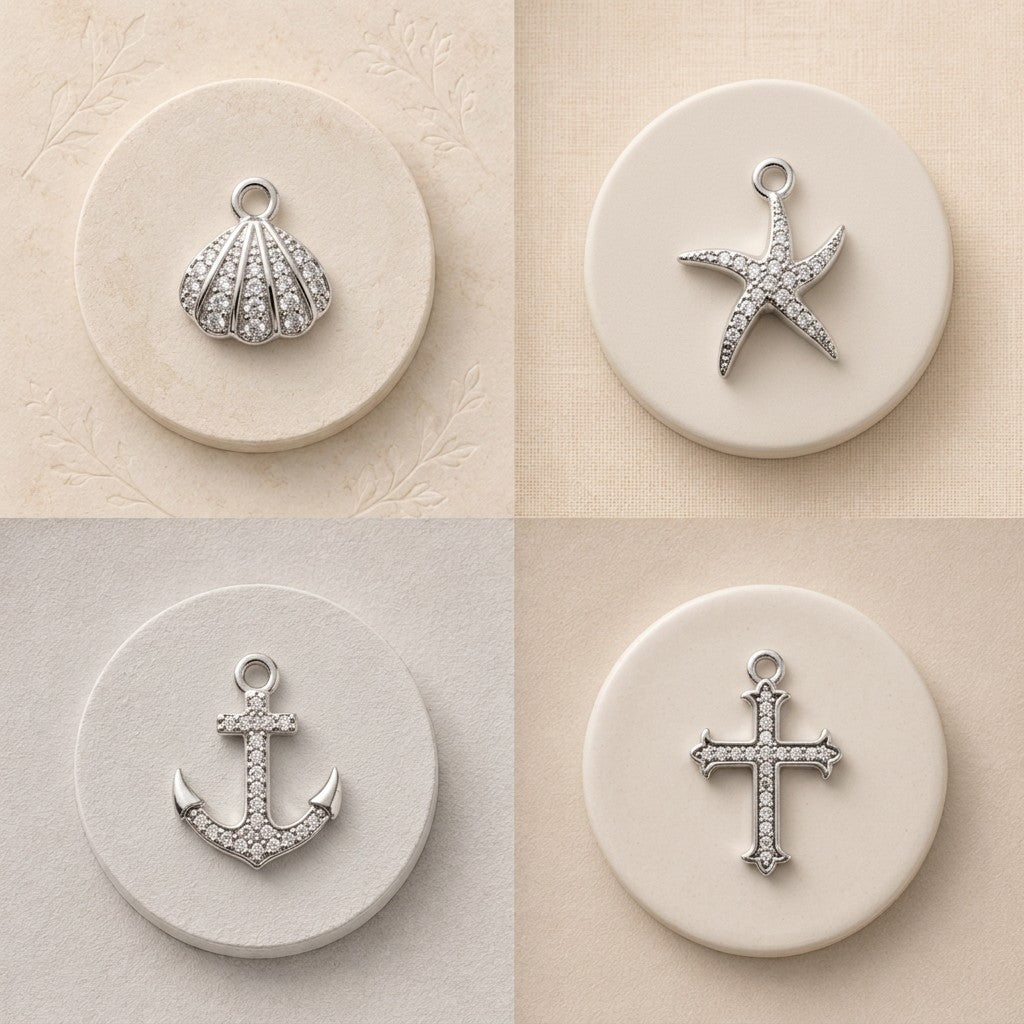 Metal Charms Anchor of Faith 4pc