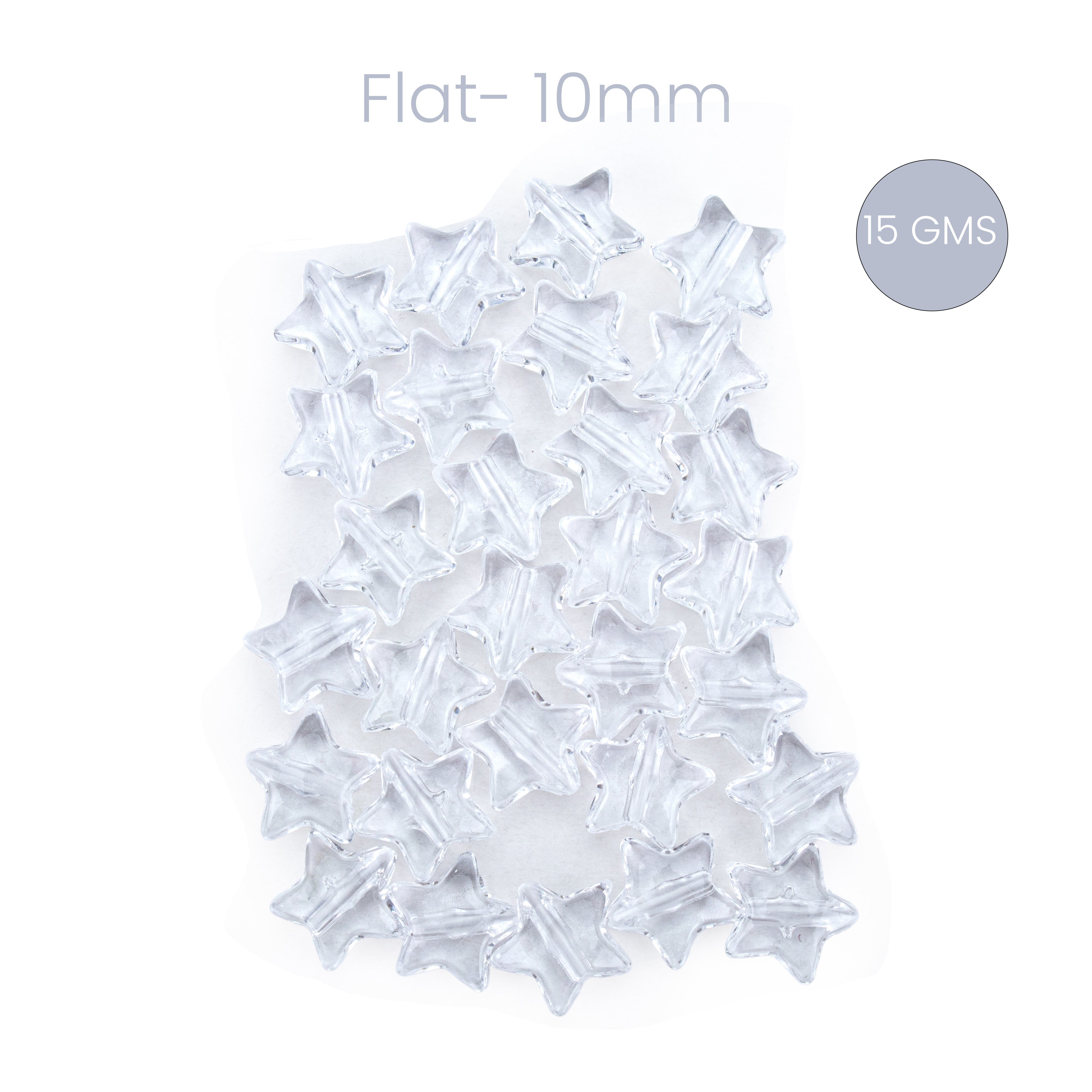 Faceted Crystal Beads Star Transparent 6mm 15gm PBHC IB