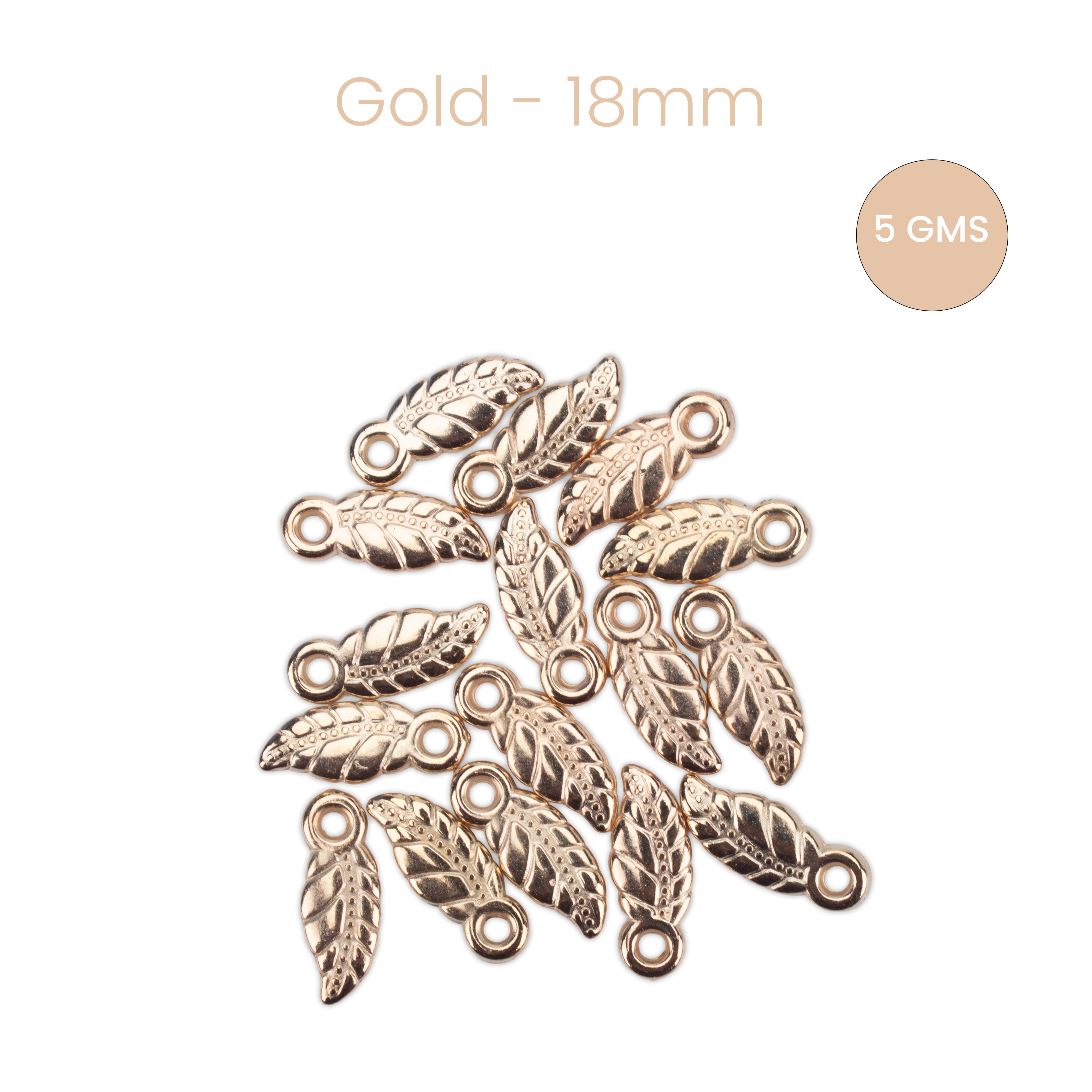 Metalized Charms Leaf Gold 2mm 5gm PBHC IB