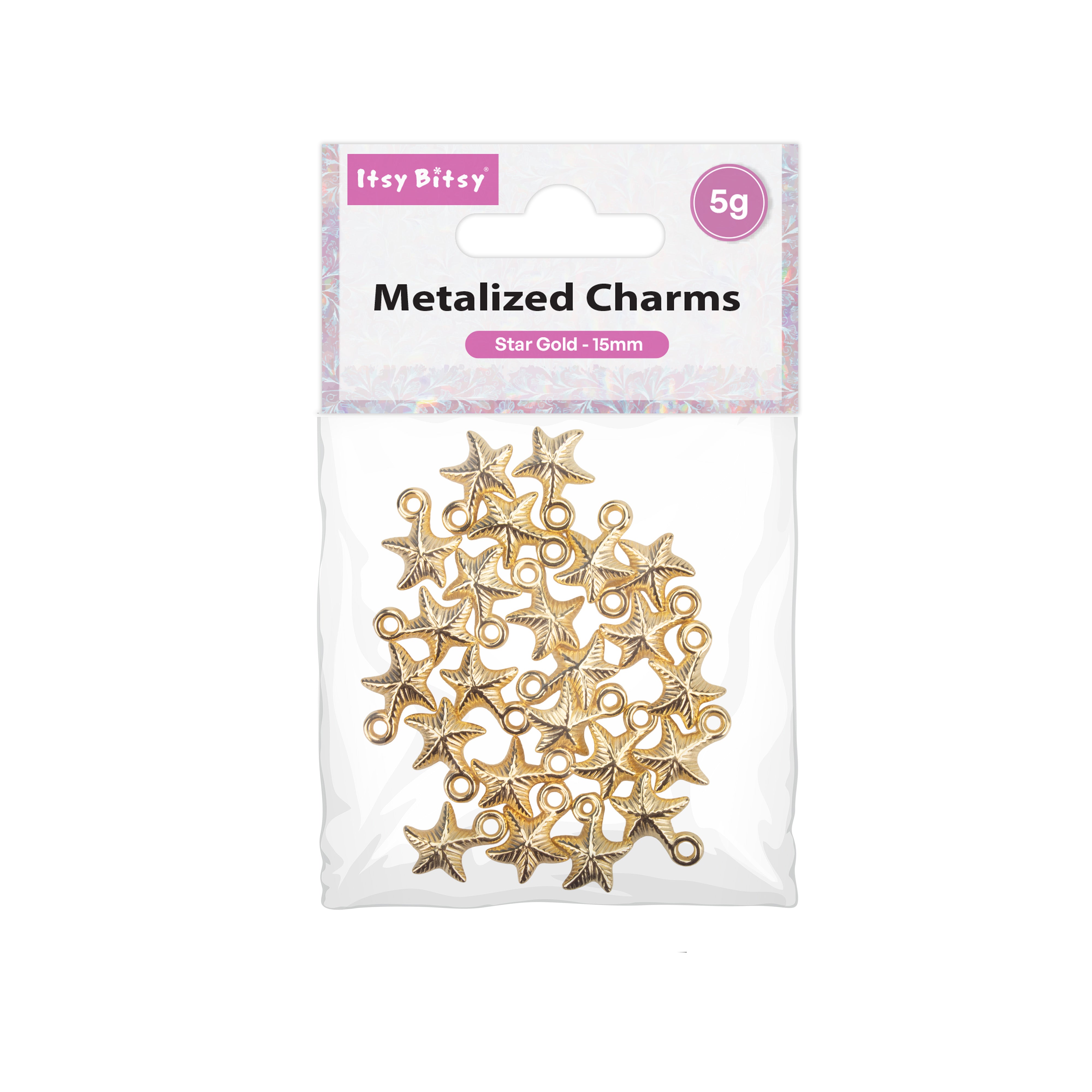 Metalized Charms Star Gold 4mm 5gm PBHC IB