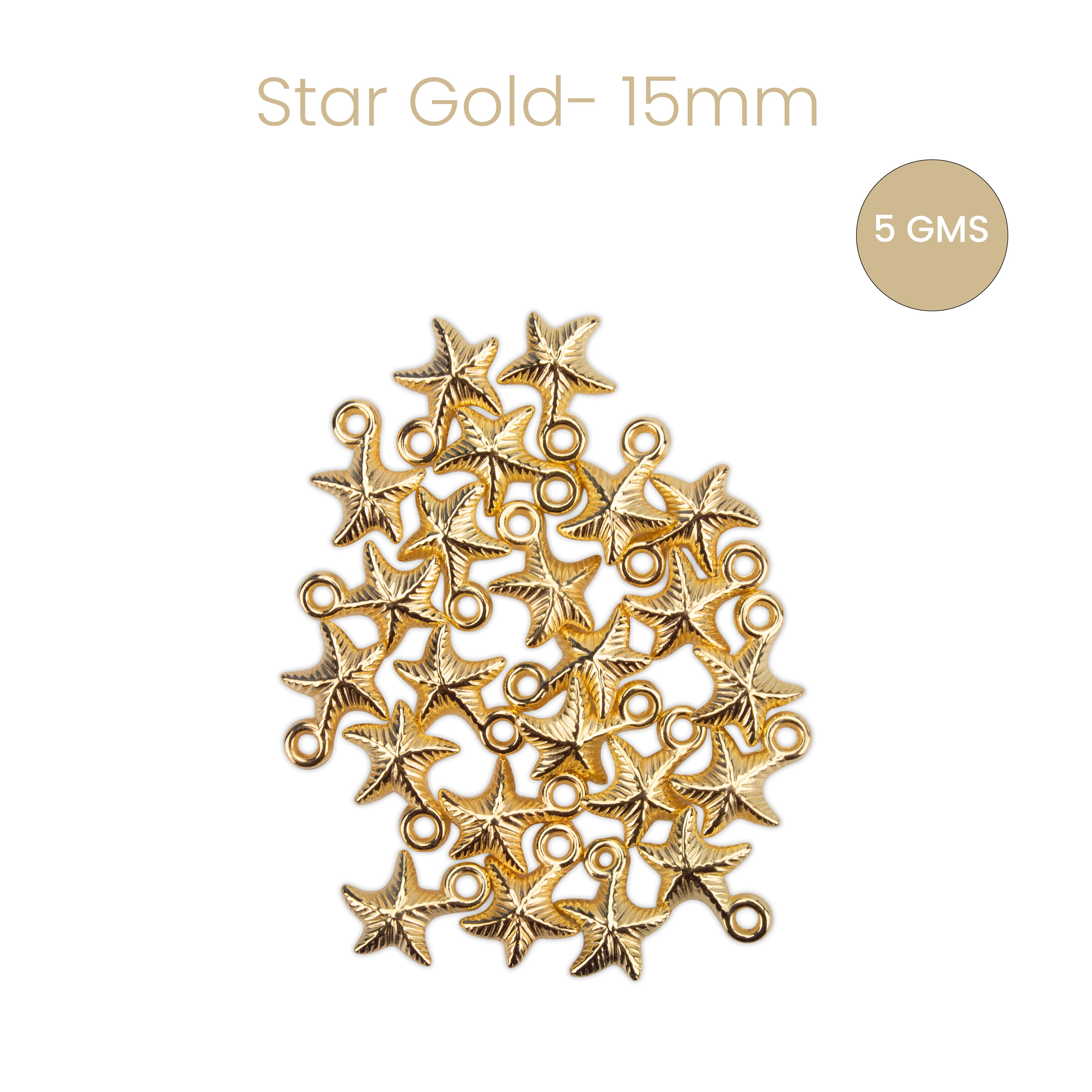 Metalized Charms Star Gold 4mm 5gm PBHC IB