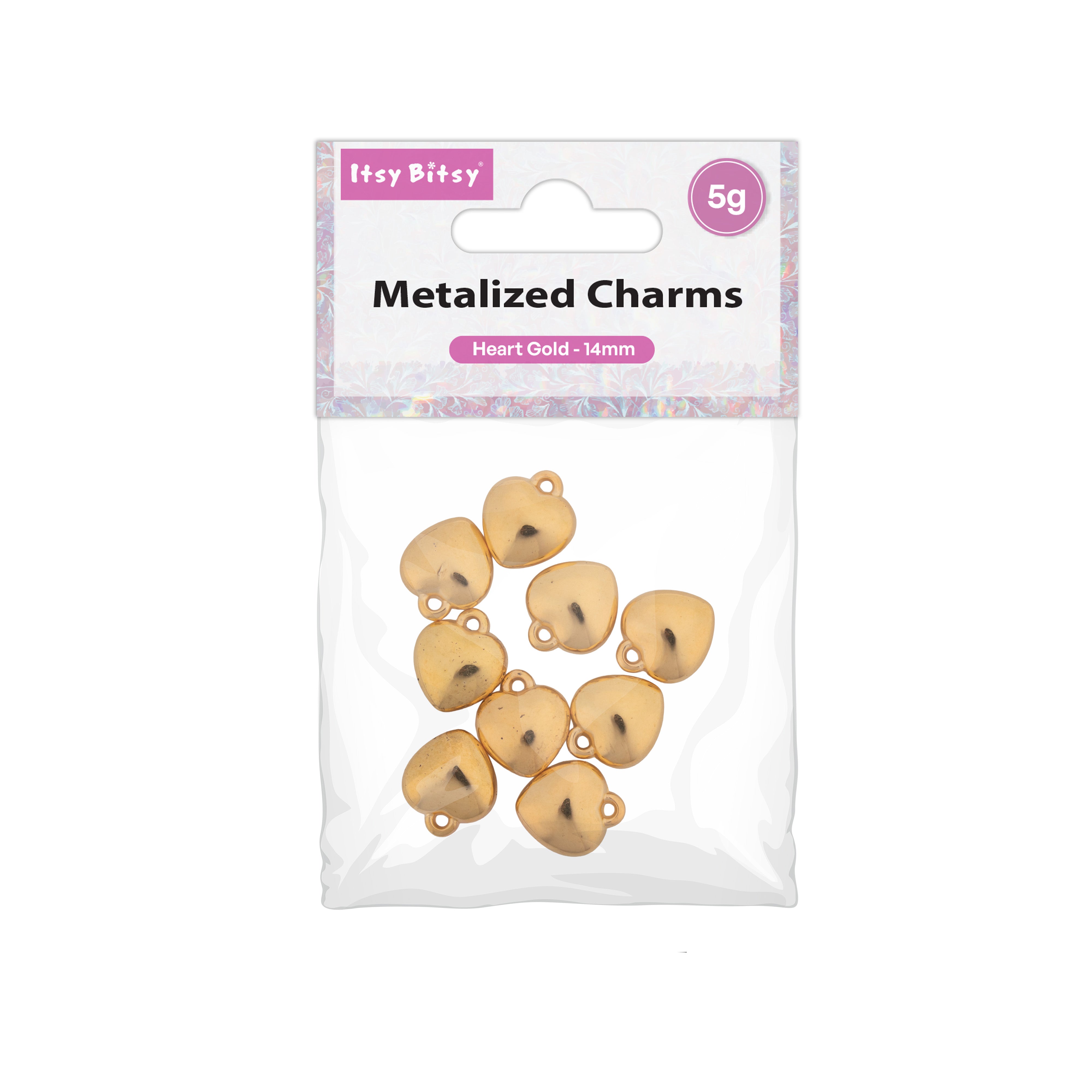 Metalized Charms Heart Gold 5mm 5gm PBHC IB