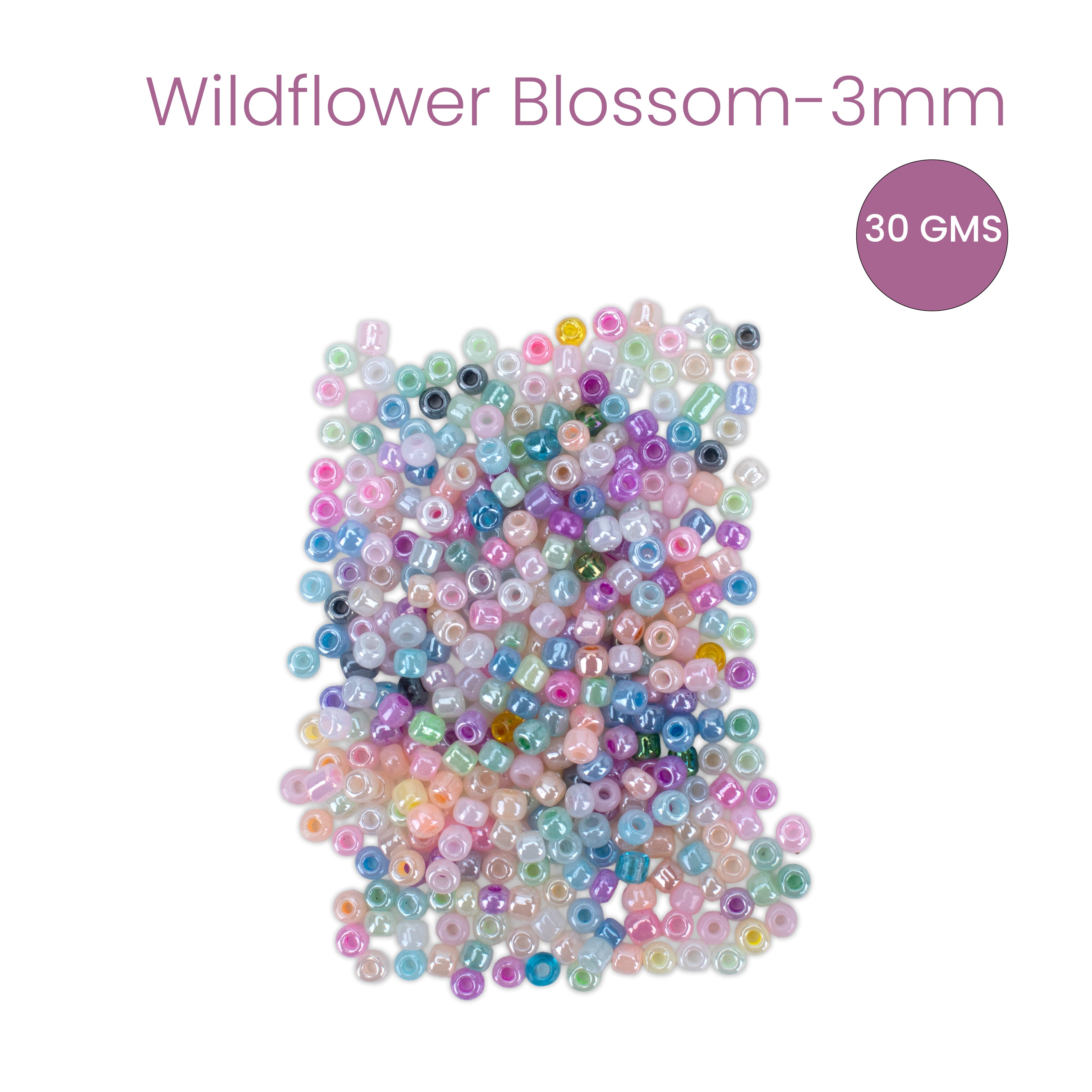 Seed Beads Assorted Wildflower Blossom 2mm 30gm PBHC IB