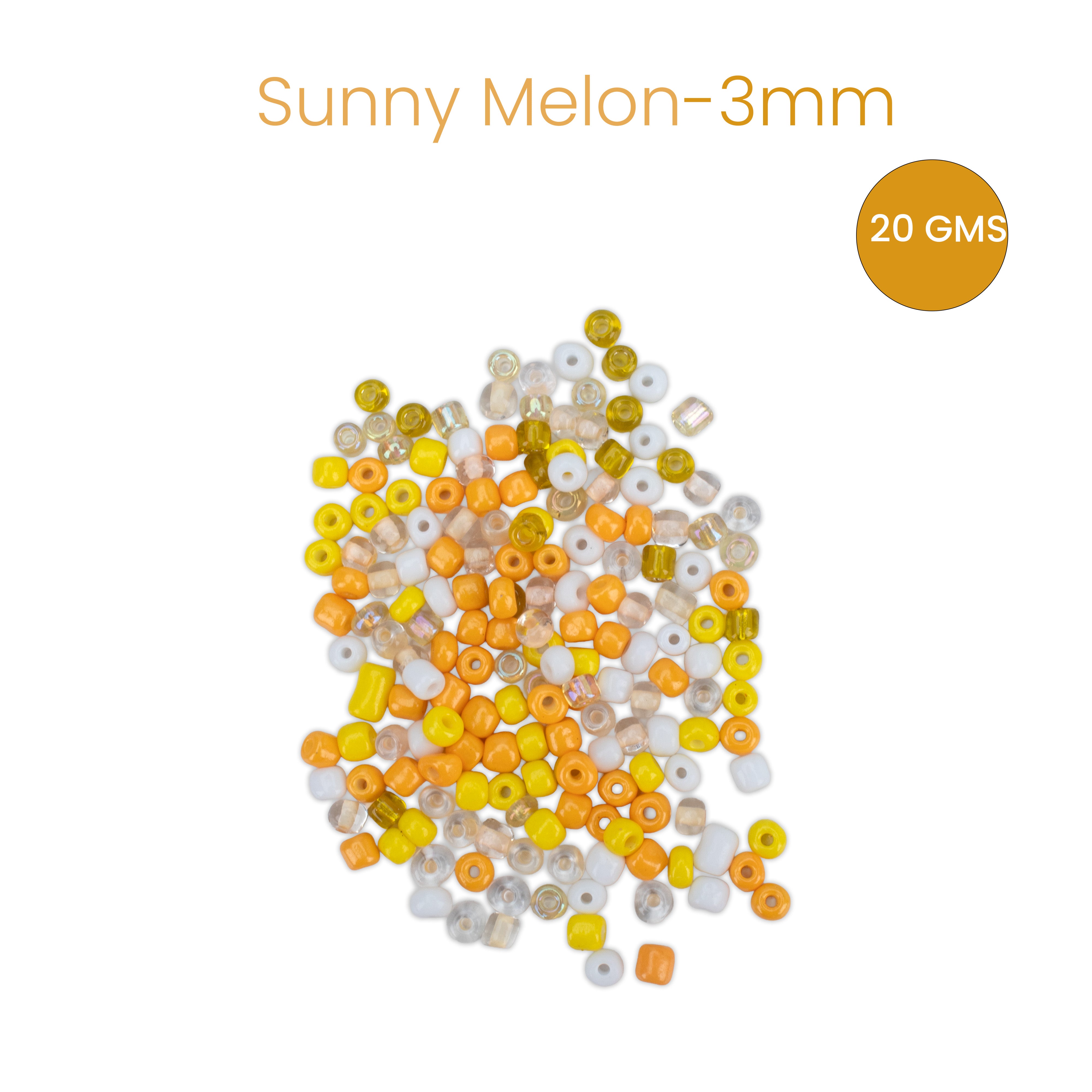 Seed Beads Assorted Sunny Melon 3mm 20gm PBHC IB