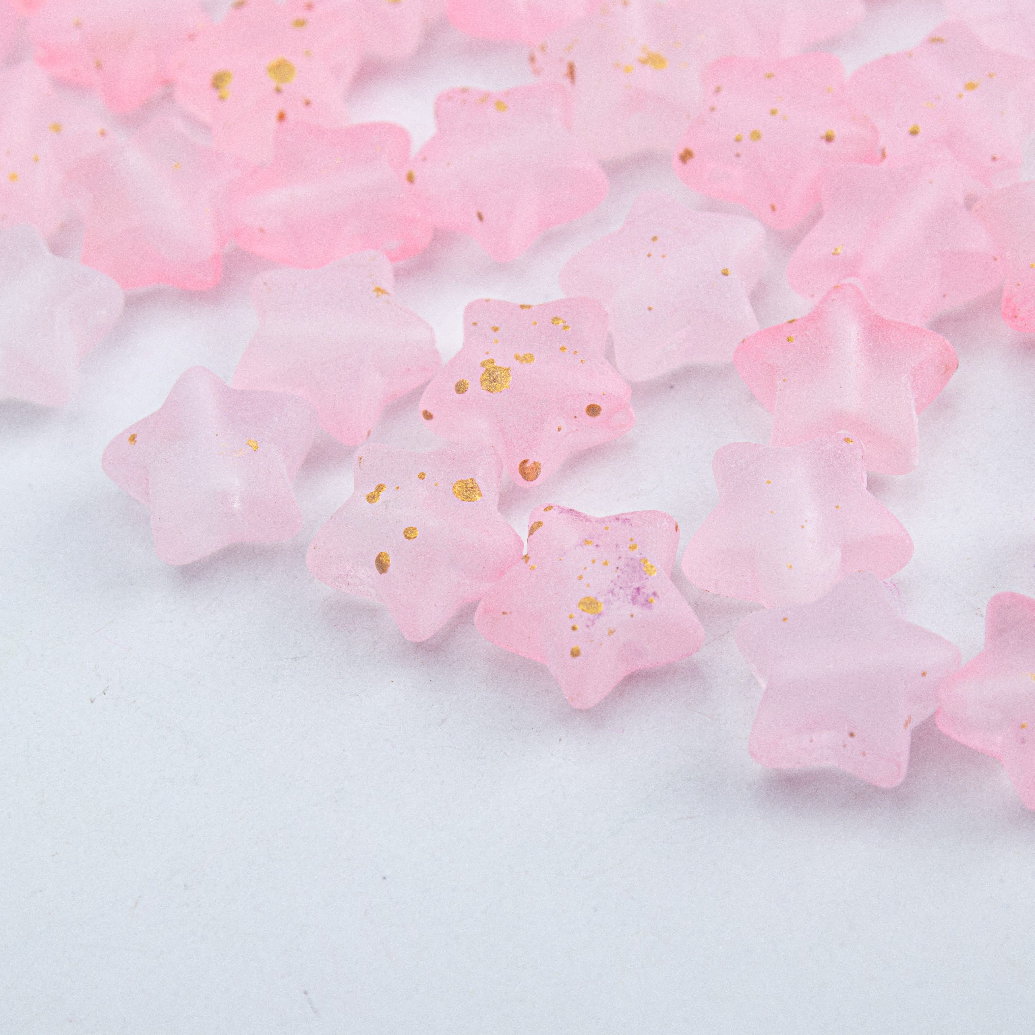 Acrylic Beads Star Pink 5mm 10gm PBHC IB