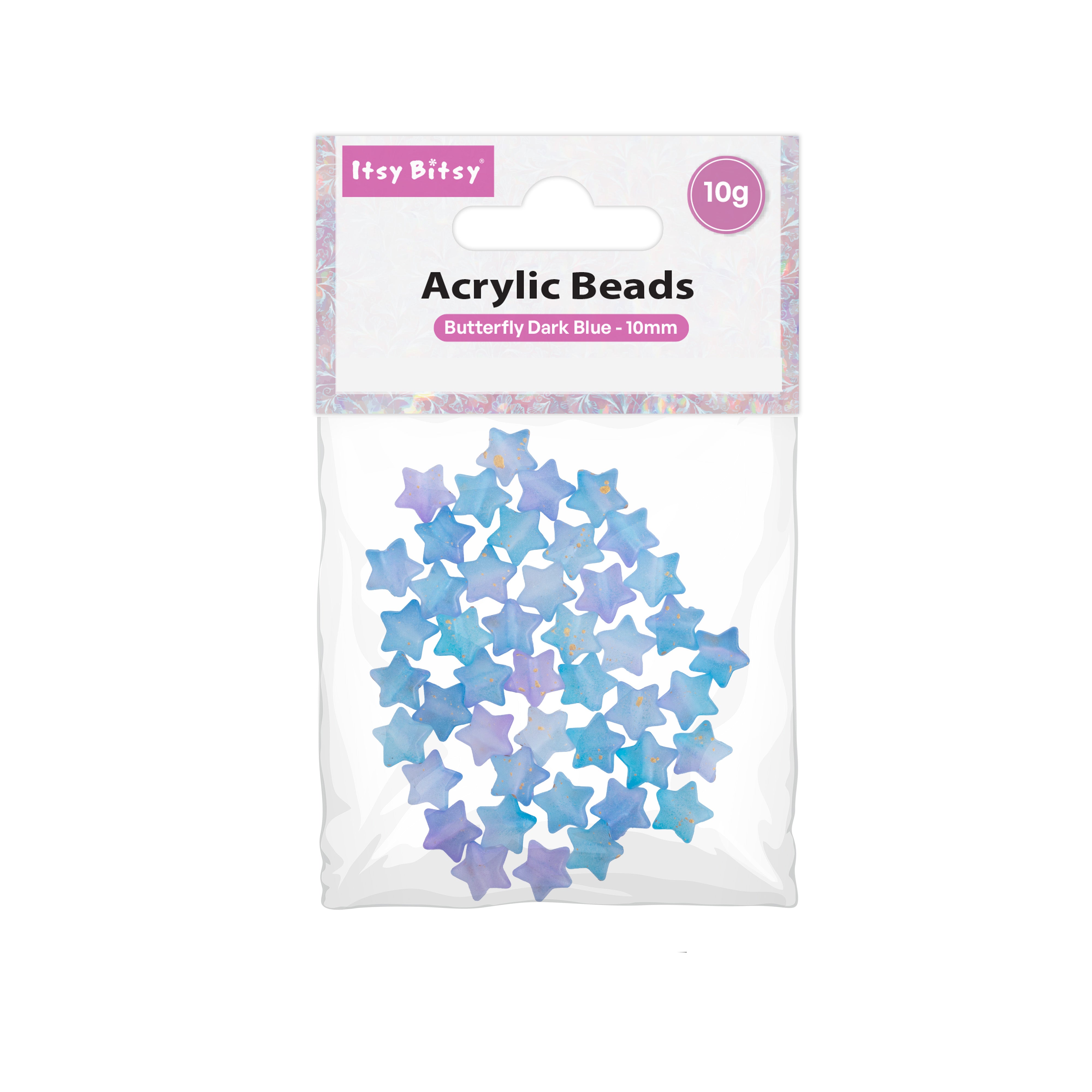 Acrylic Beads Star Dark Blue 5mm 10gm PBHC IB