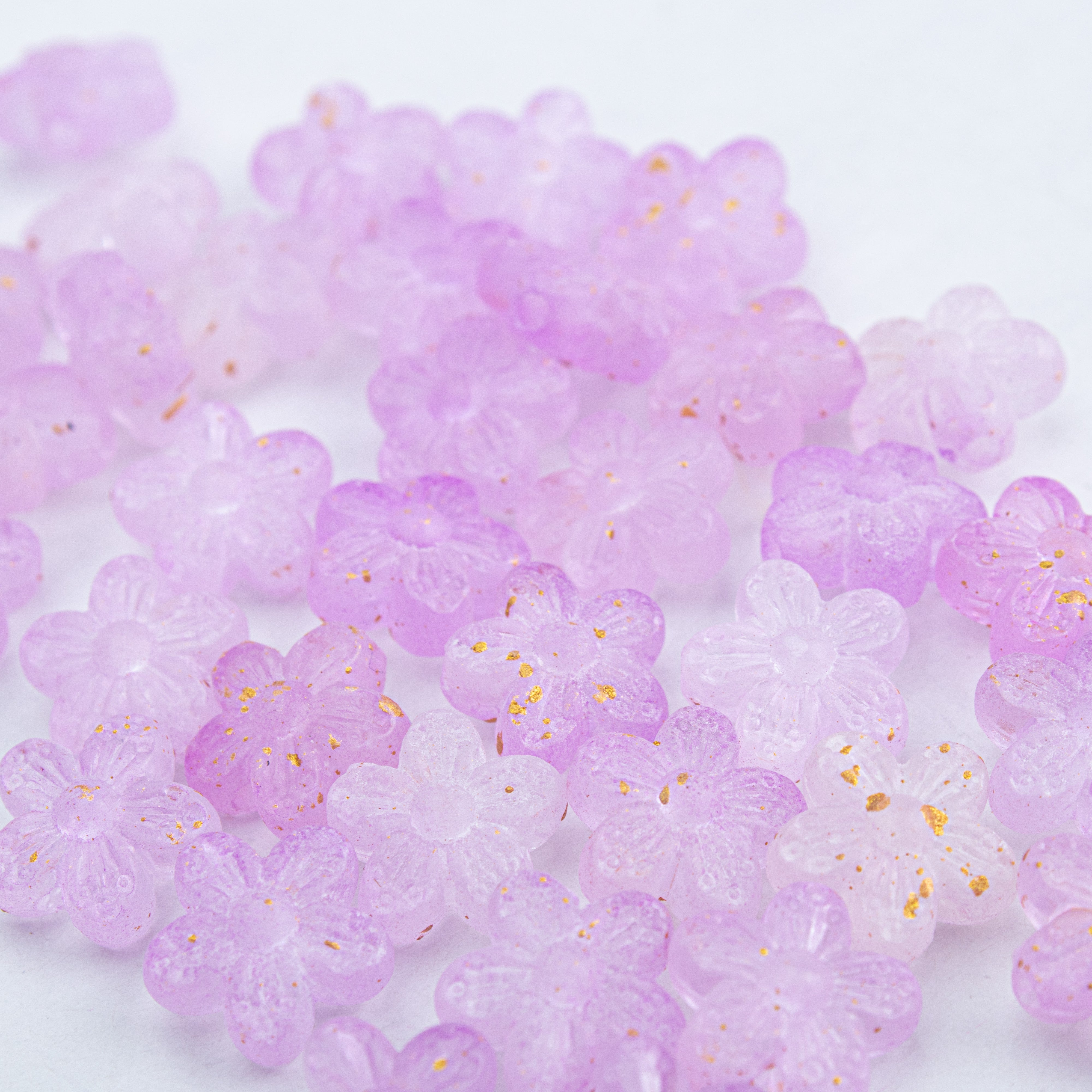 Acrylic Beads Flower Purple 5mm 10gm PBHC IB