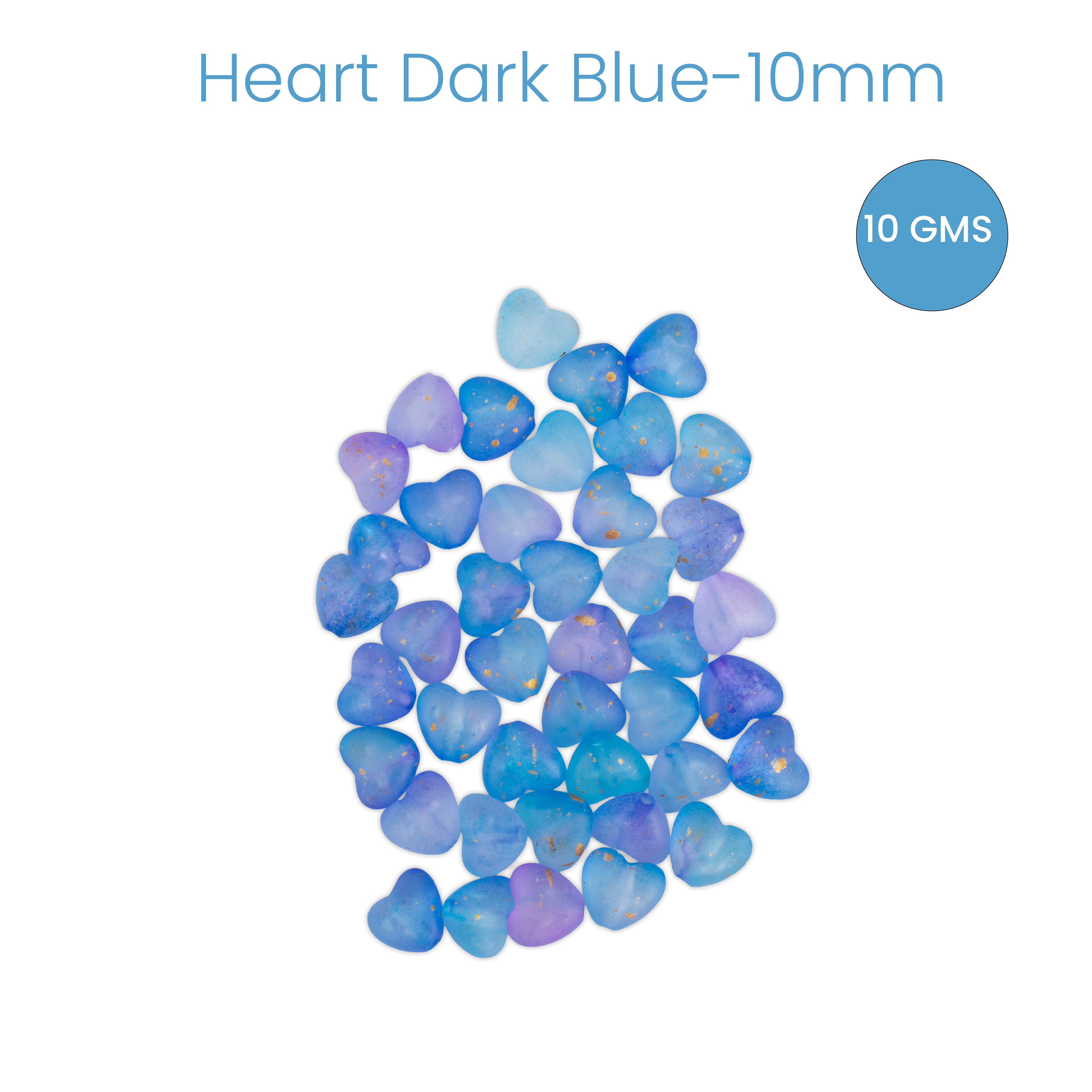 Acrylic Beads Heart Dark Blue 5mm 10gm PBHC IB