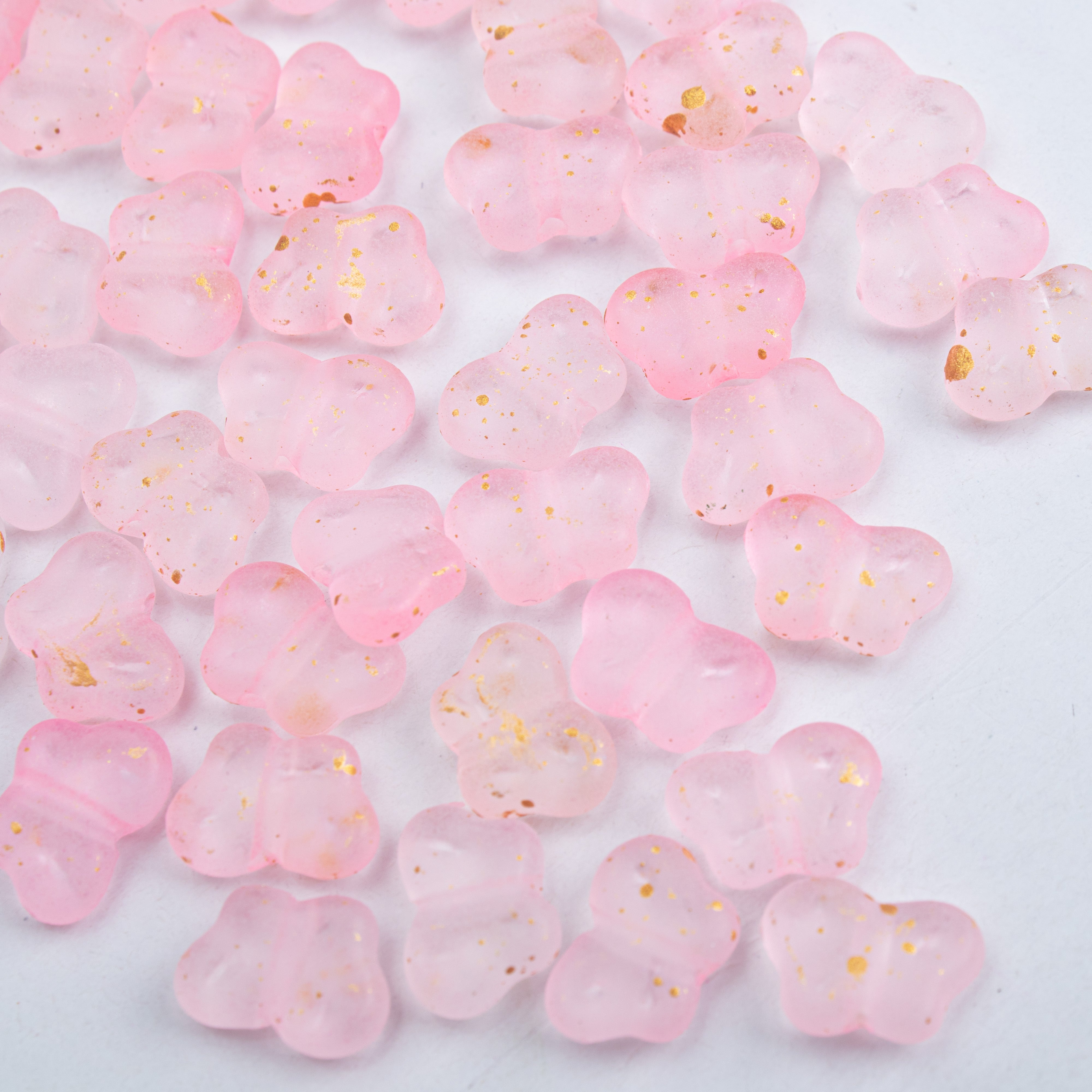 Acrylic Beads Butterfly Pink 3mm 10gm PBHC IB