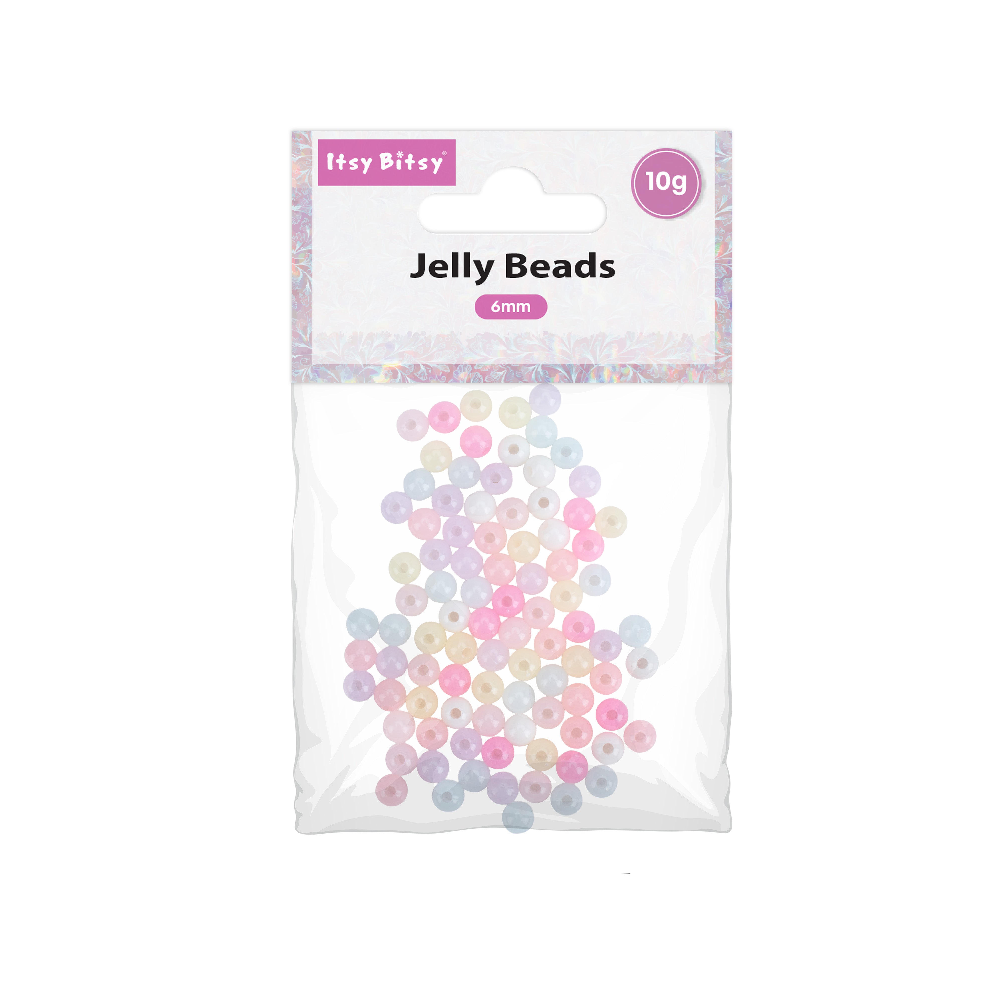 Jelly Beads Pastel 6mm10gm PBHC IB