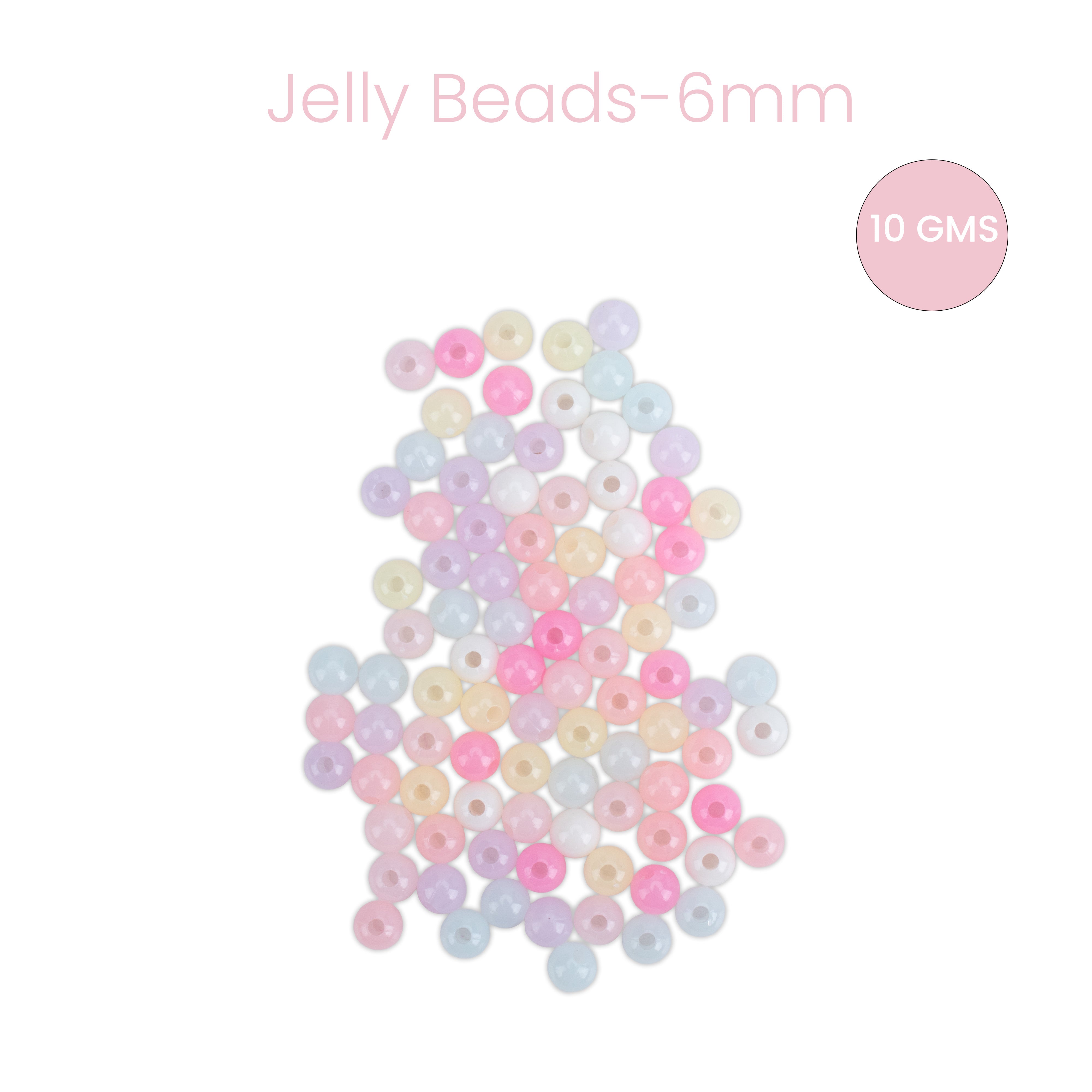 Jelly Beads Pastel 6mm10gm PBHC IB