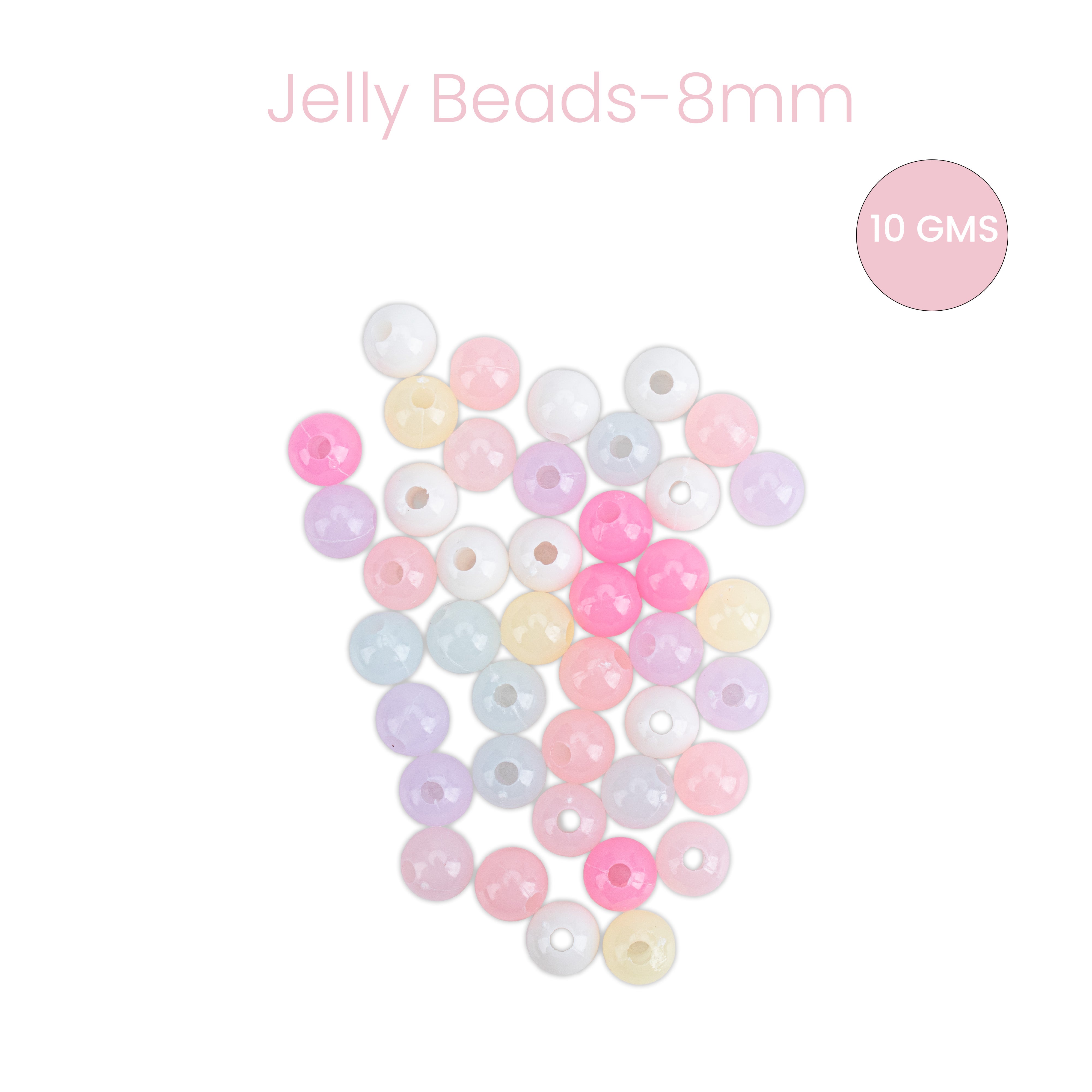 Jelly Beads Pastel 8mm10gm PBHC IB