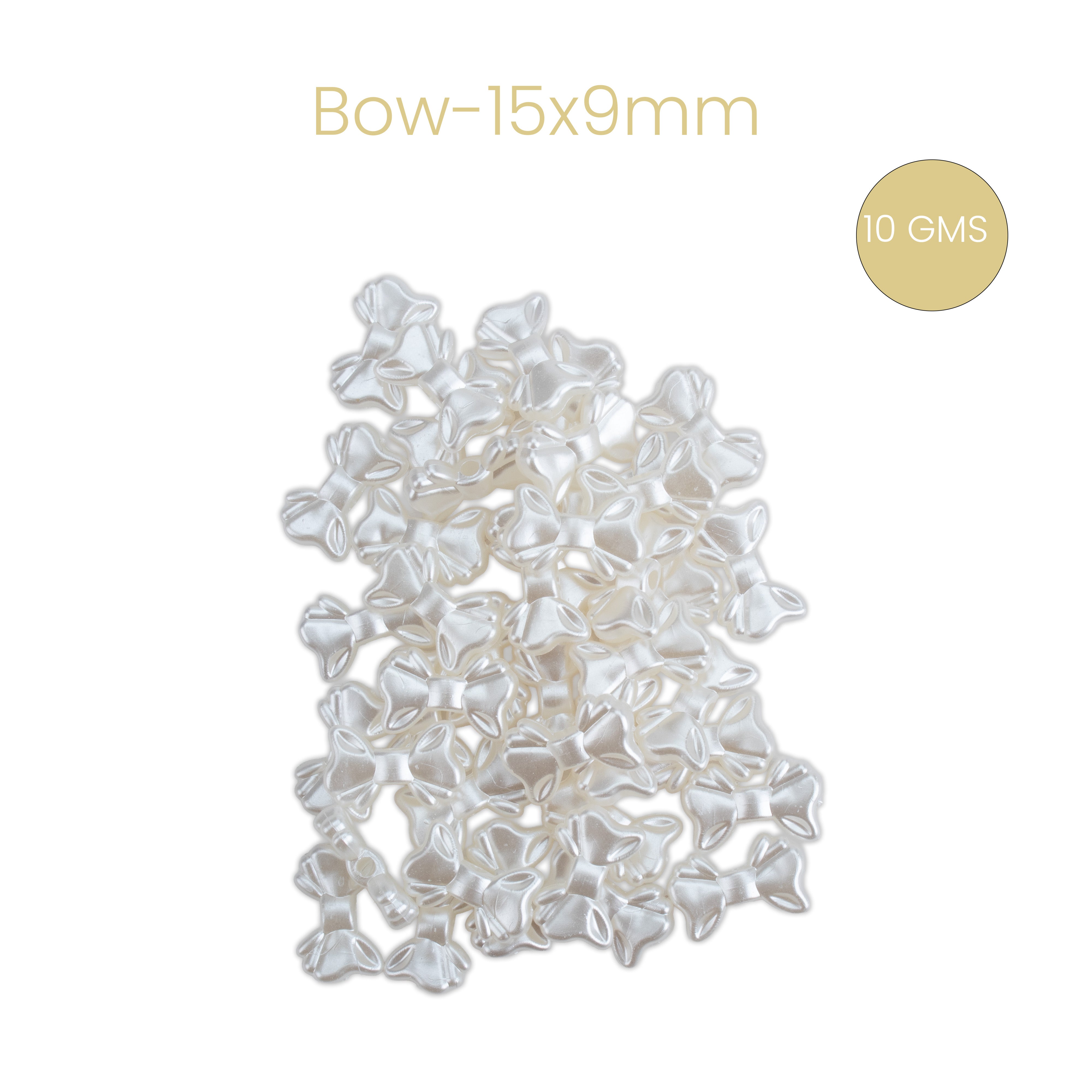 Pearl Beads with Hole Bow 15 x 9mm 10gm PBHC IB