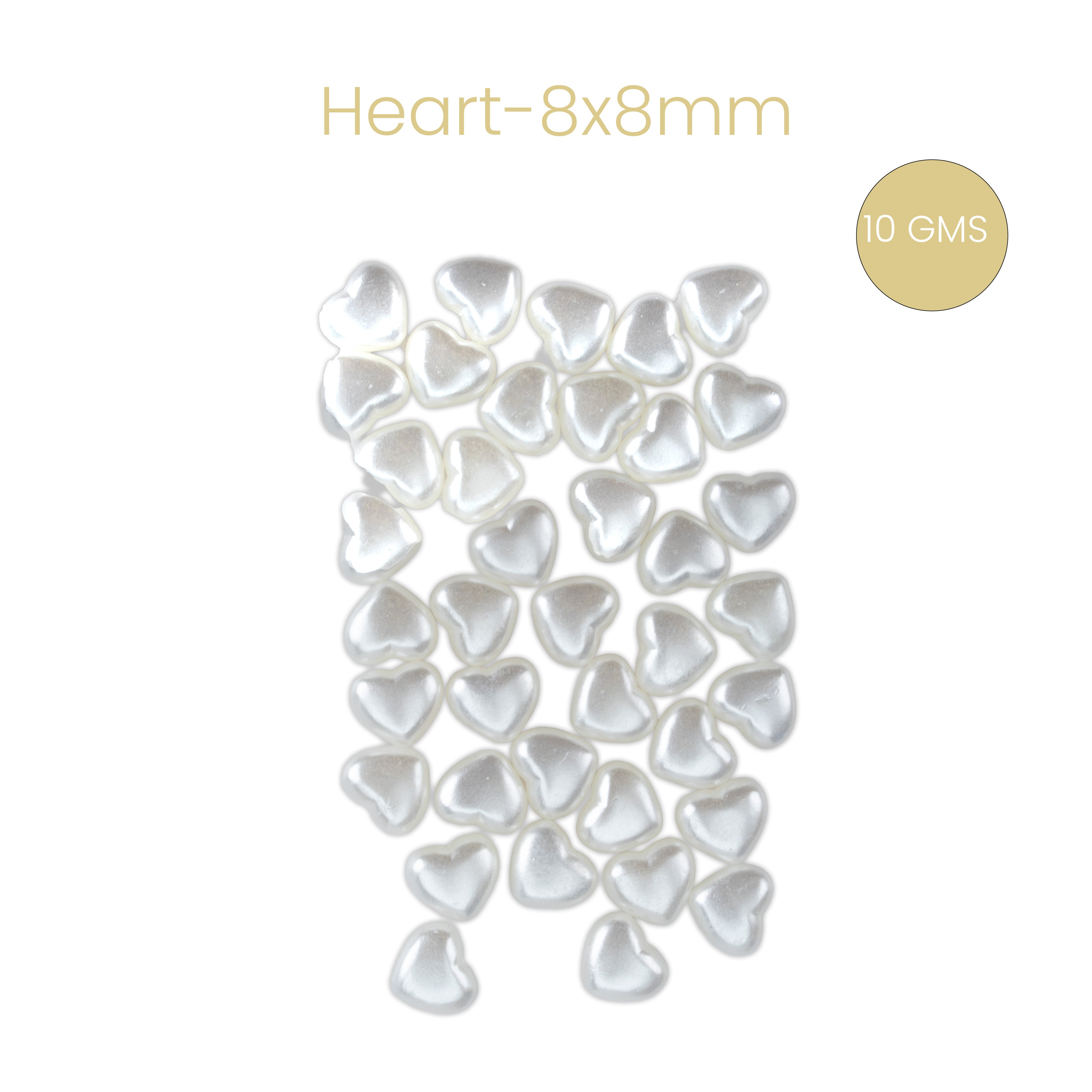 Pearl Beads with Hole Heart 8 x 9mm 10gm PBHC IB