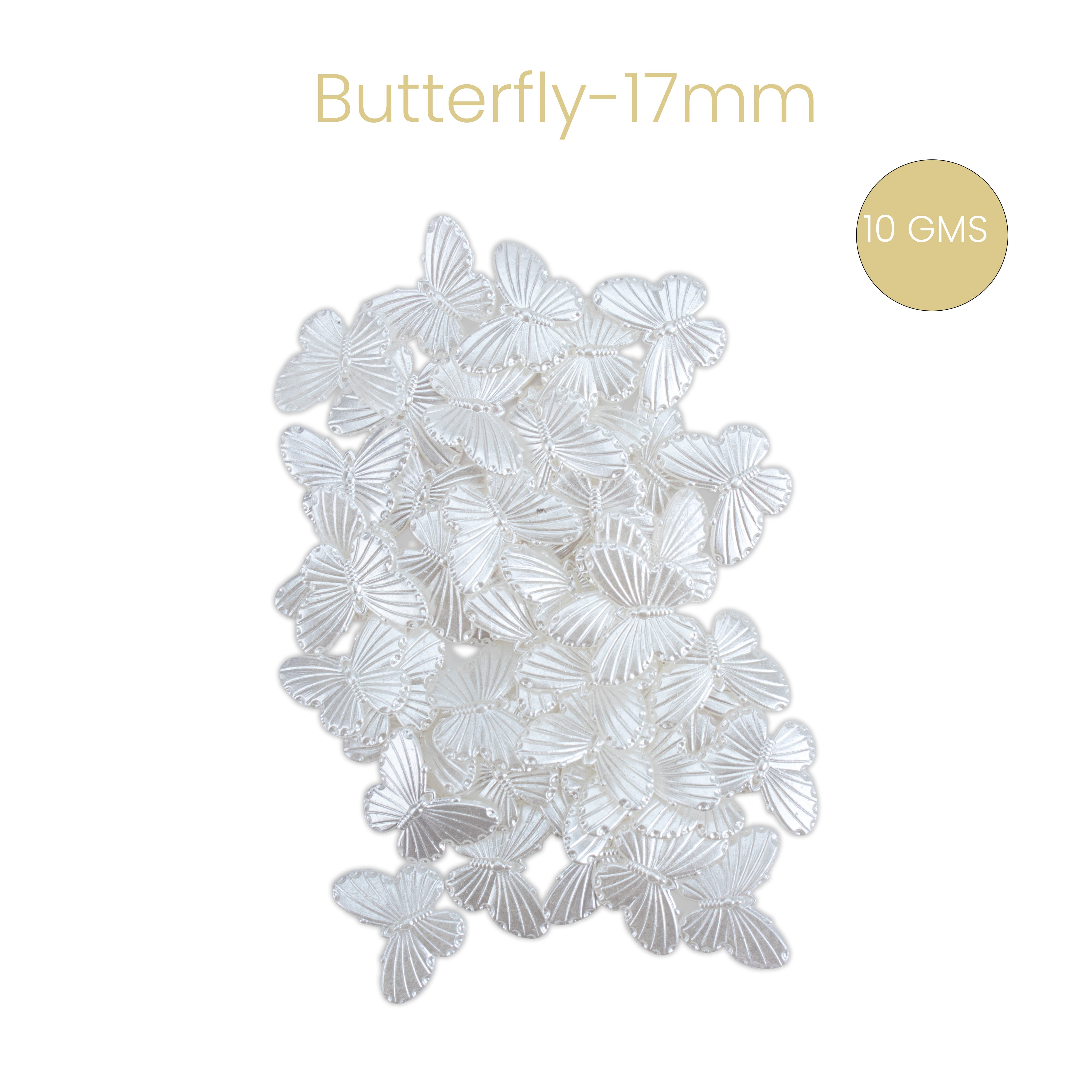 Pearl Beads with Hole Butterfly 18mm 10gm PBHC IB