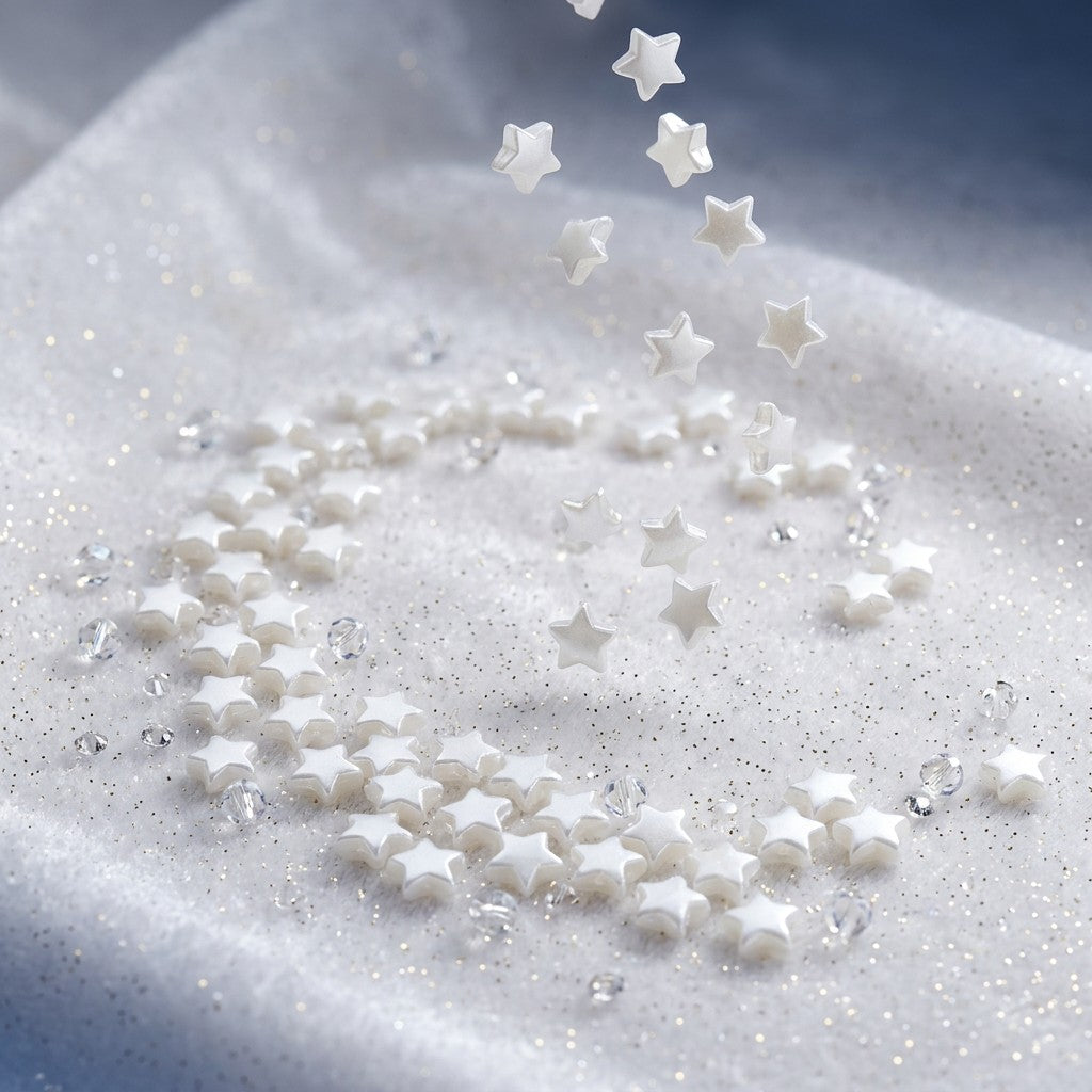 Pearl Beads with Hole Star 8mm 10gm PBHC IB