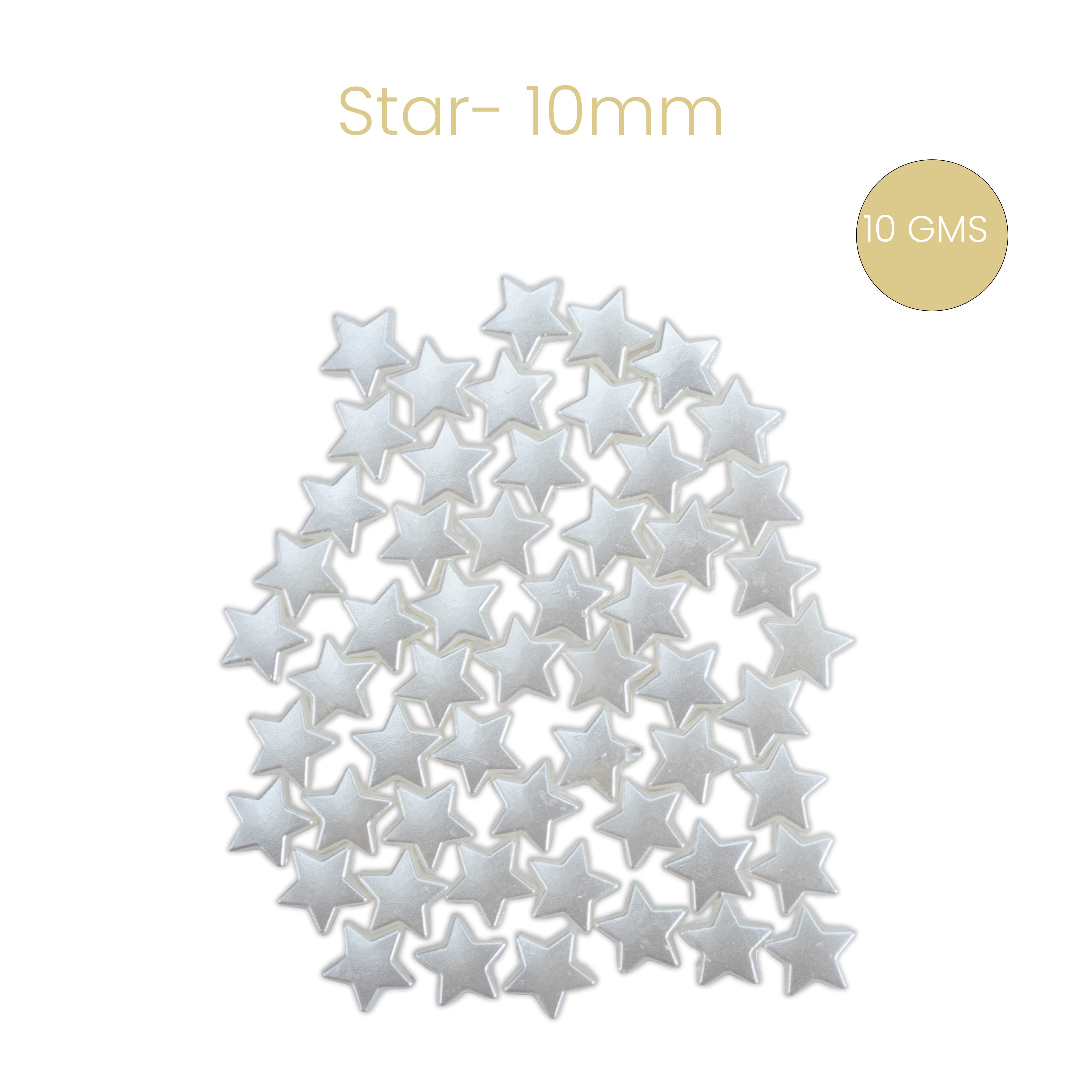 Pearl Beads with Hole Star 10mm 10gm PBHC IB