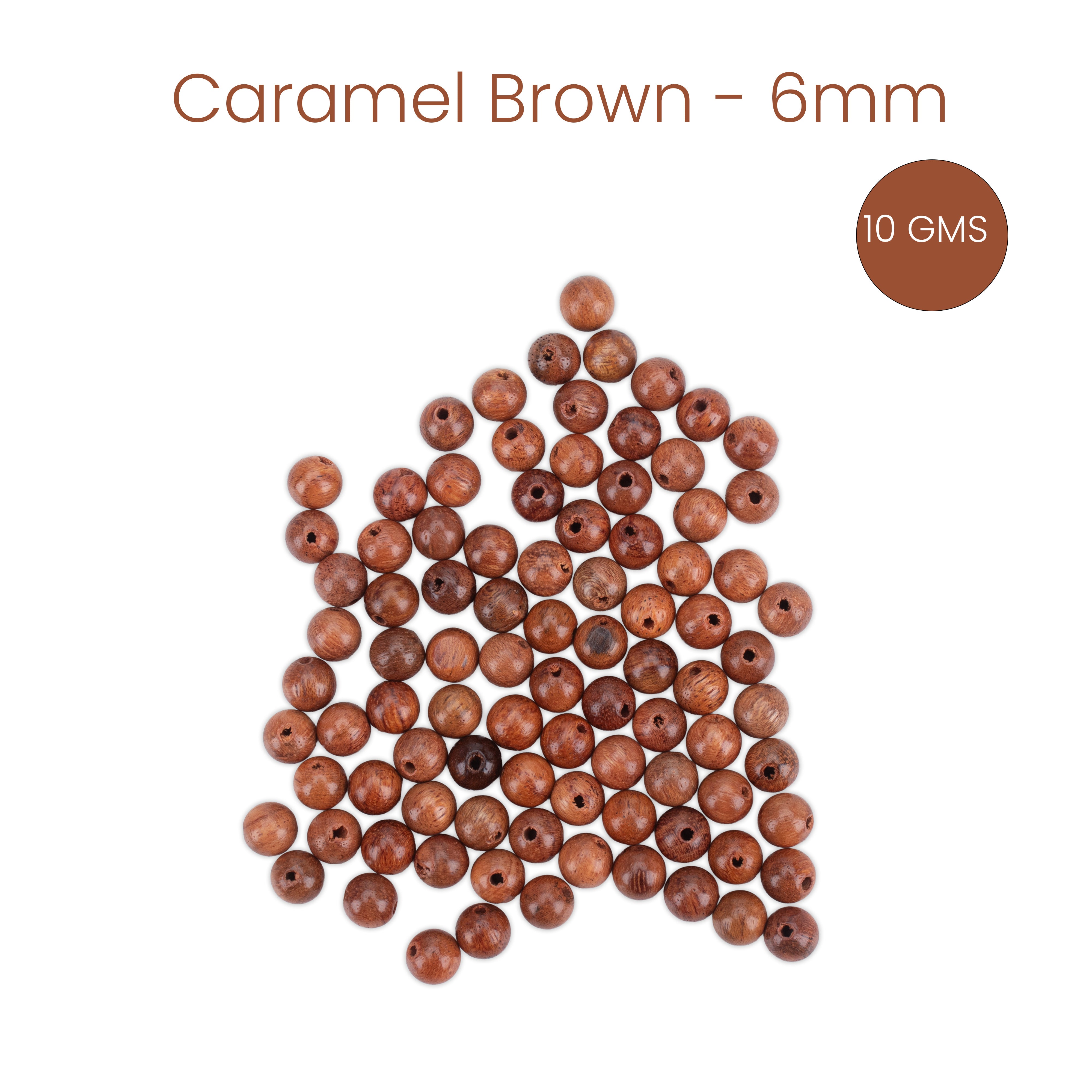 Rosewood Beads Caramel Brown 6mm 10gm PBHC IB