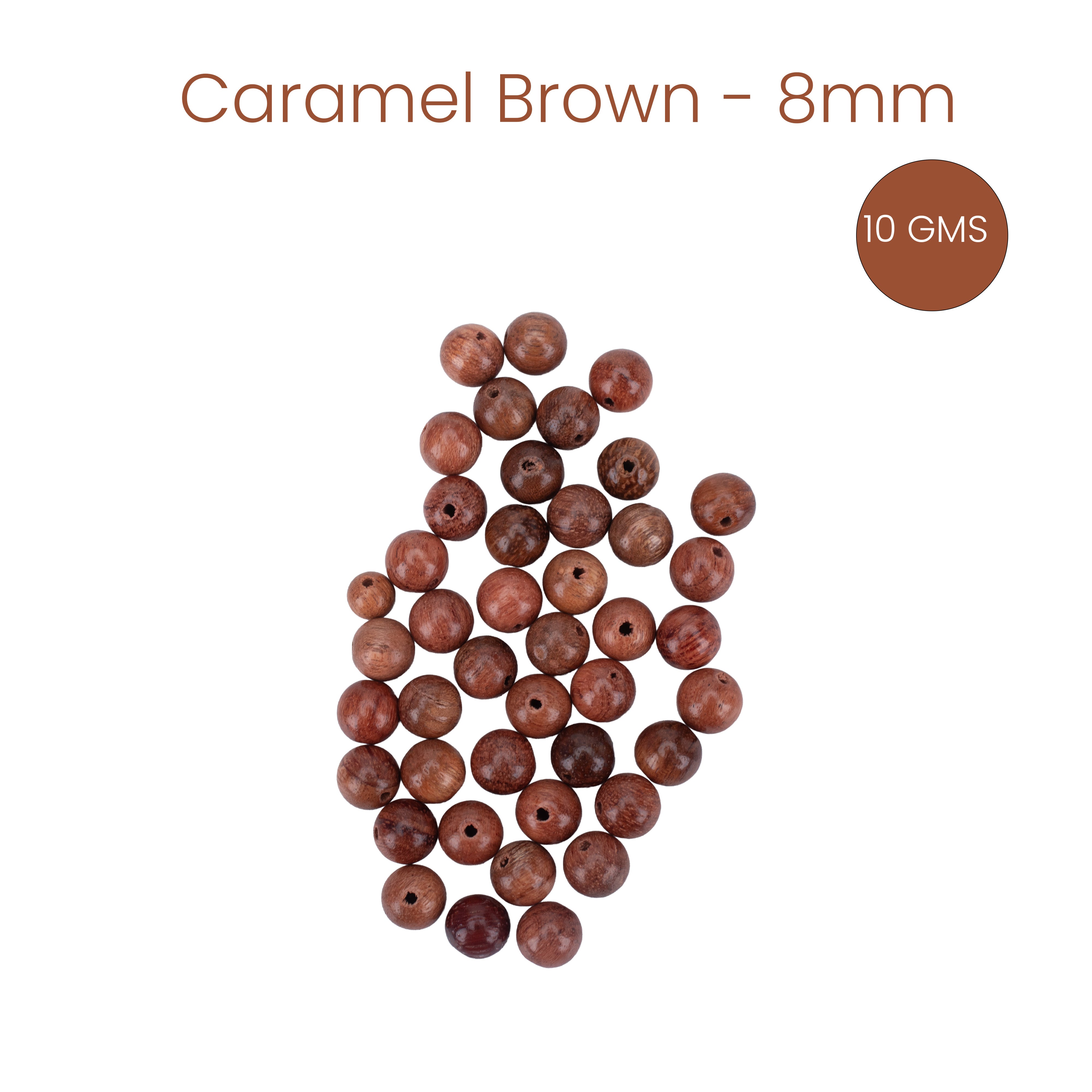 Rosewood Beads Caramel Brown 8mm 10gm PBHC IB