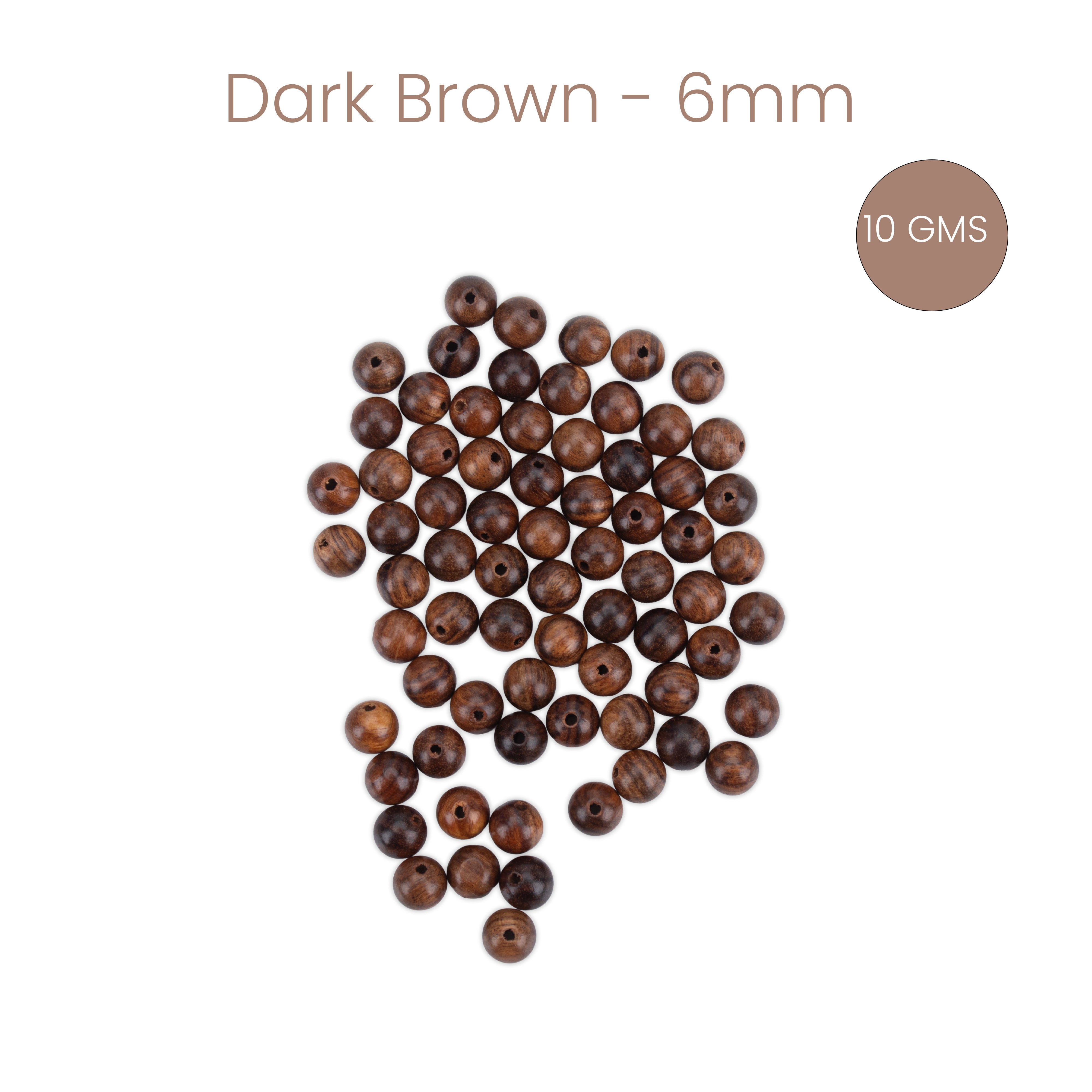 Wenge Wood Beads Dark Brown 6mm PBHC IB