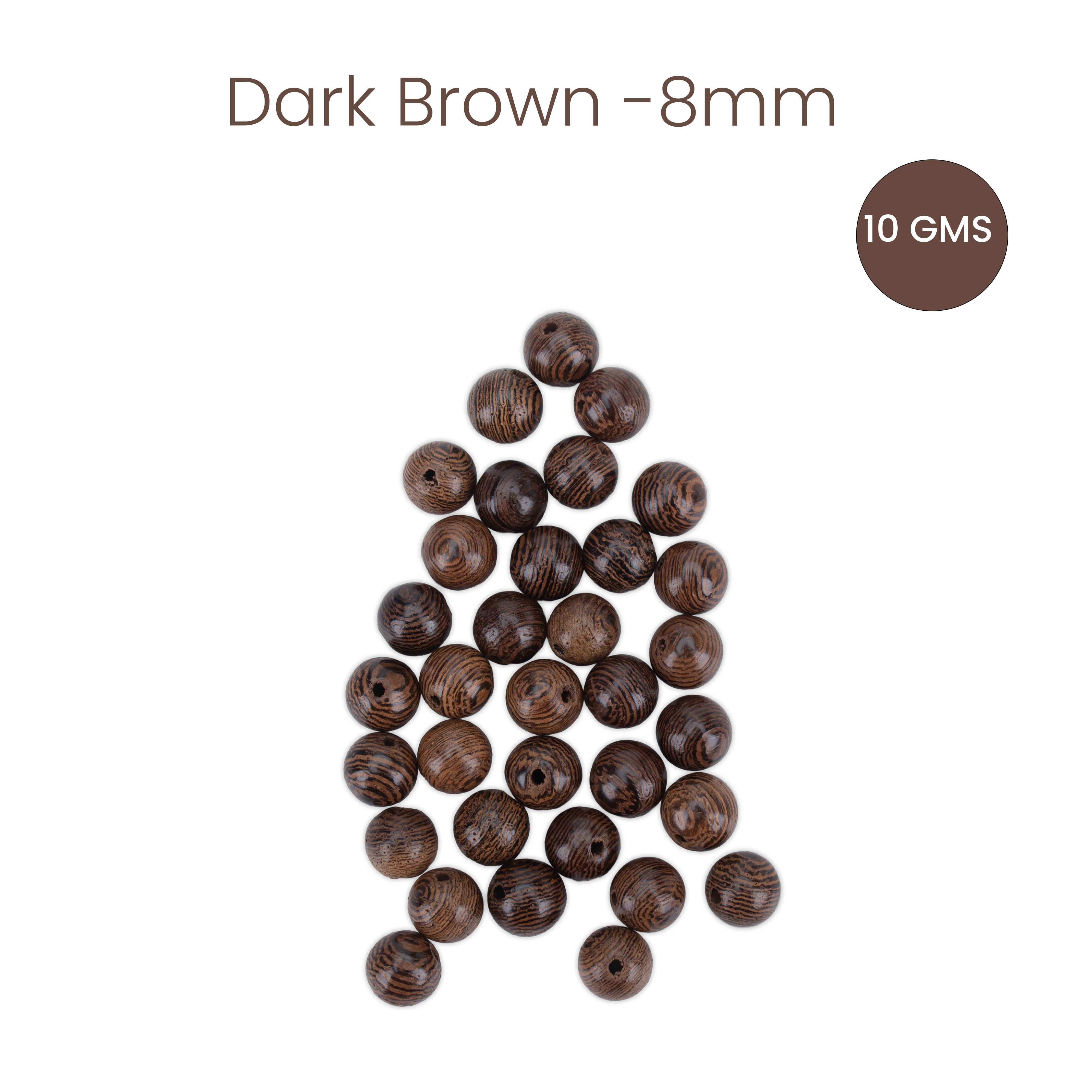 Wenge Wood Beads Dark Brown 8mm PBHC IB