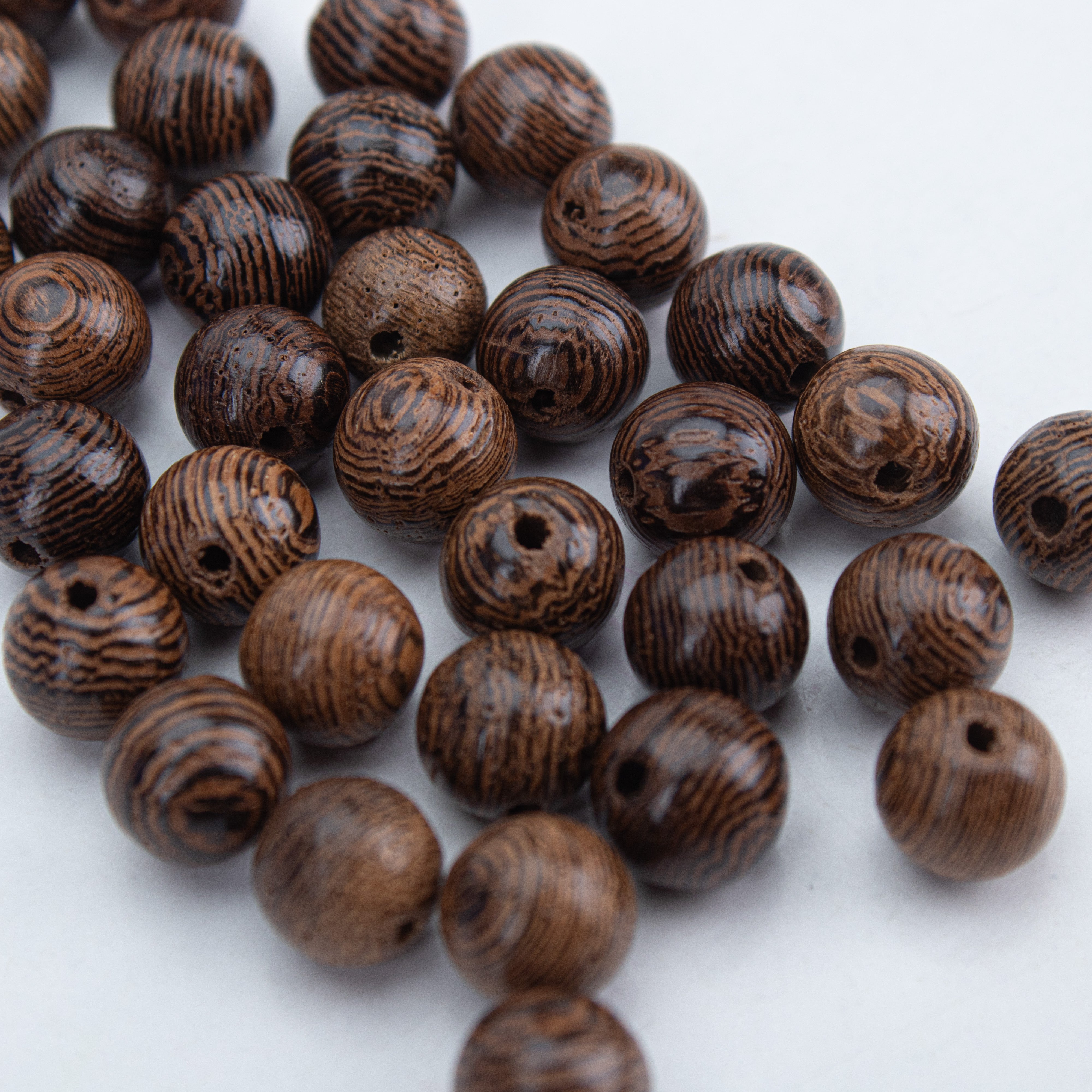 Wenge Wood Beads Dark Brown 8mm PBHC IB