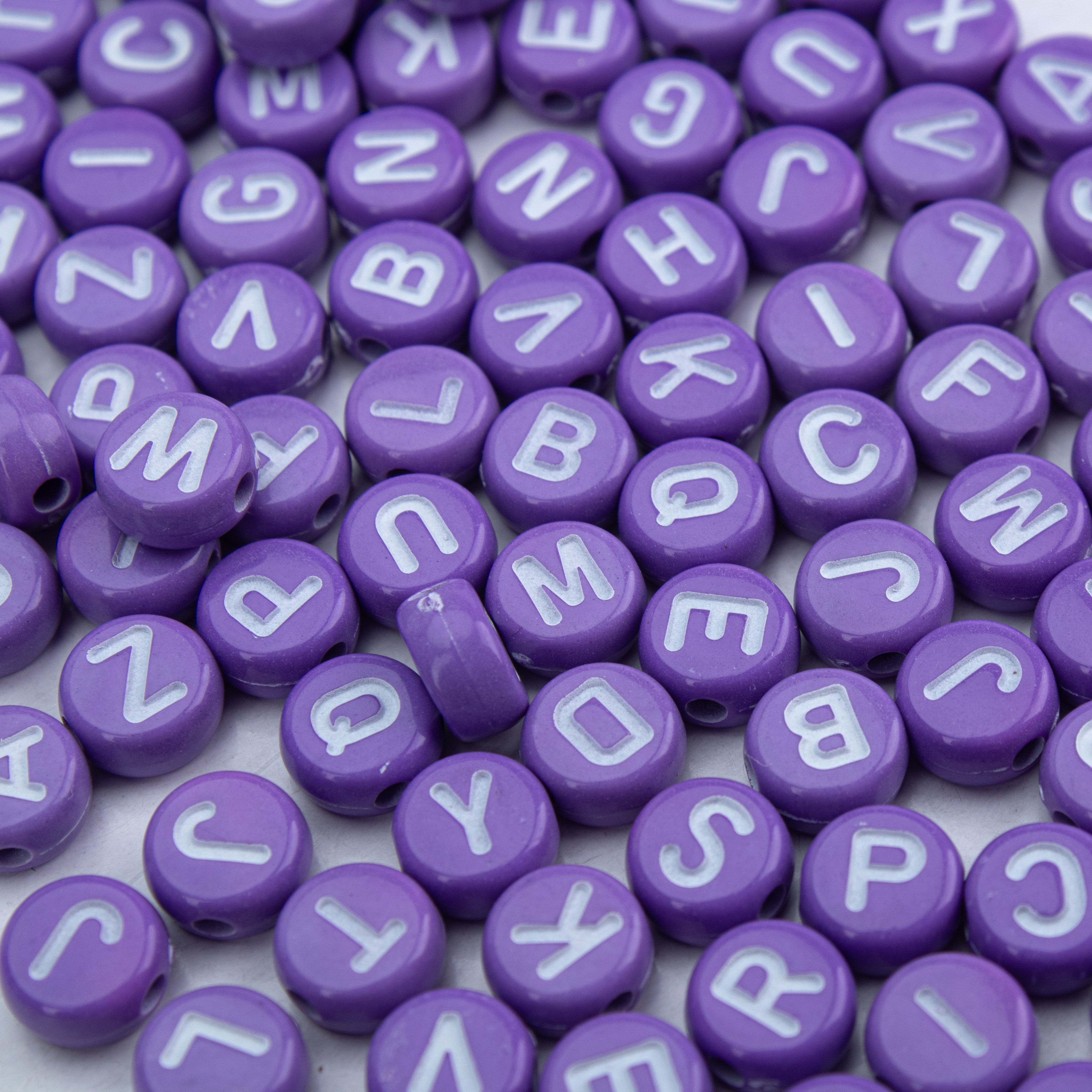 Alphabet Beads Purple 15gm 4mm PBHC IB