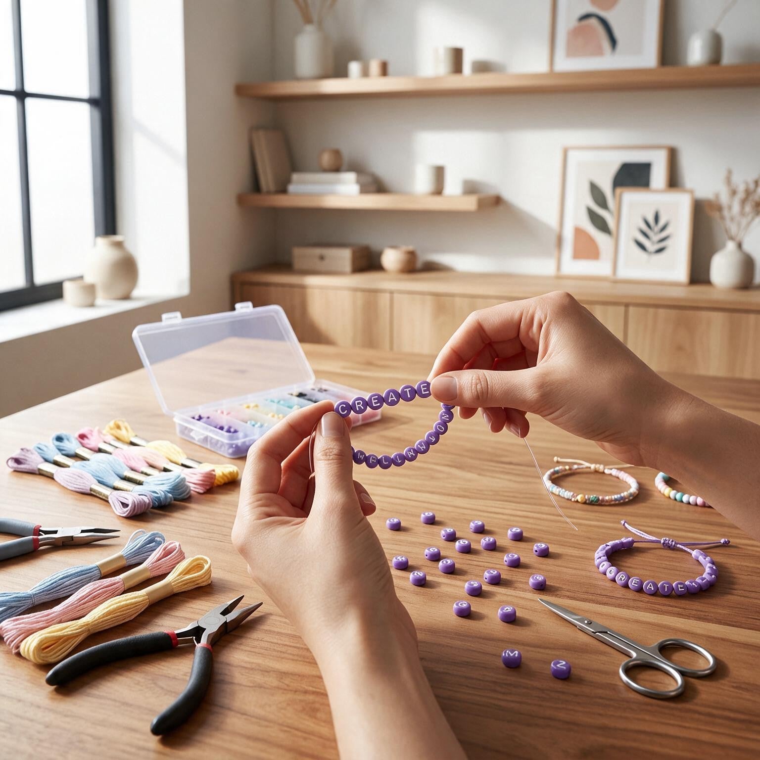 Alphabet Beads Purple 15gm 4mm PBHC IB