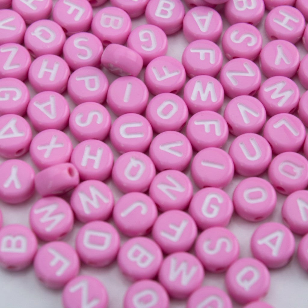 Alphabet Beads Pink 15gm 4mm PBHC IB