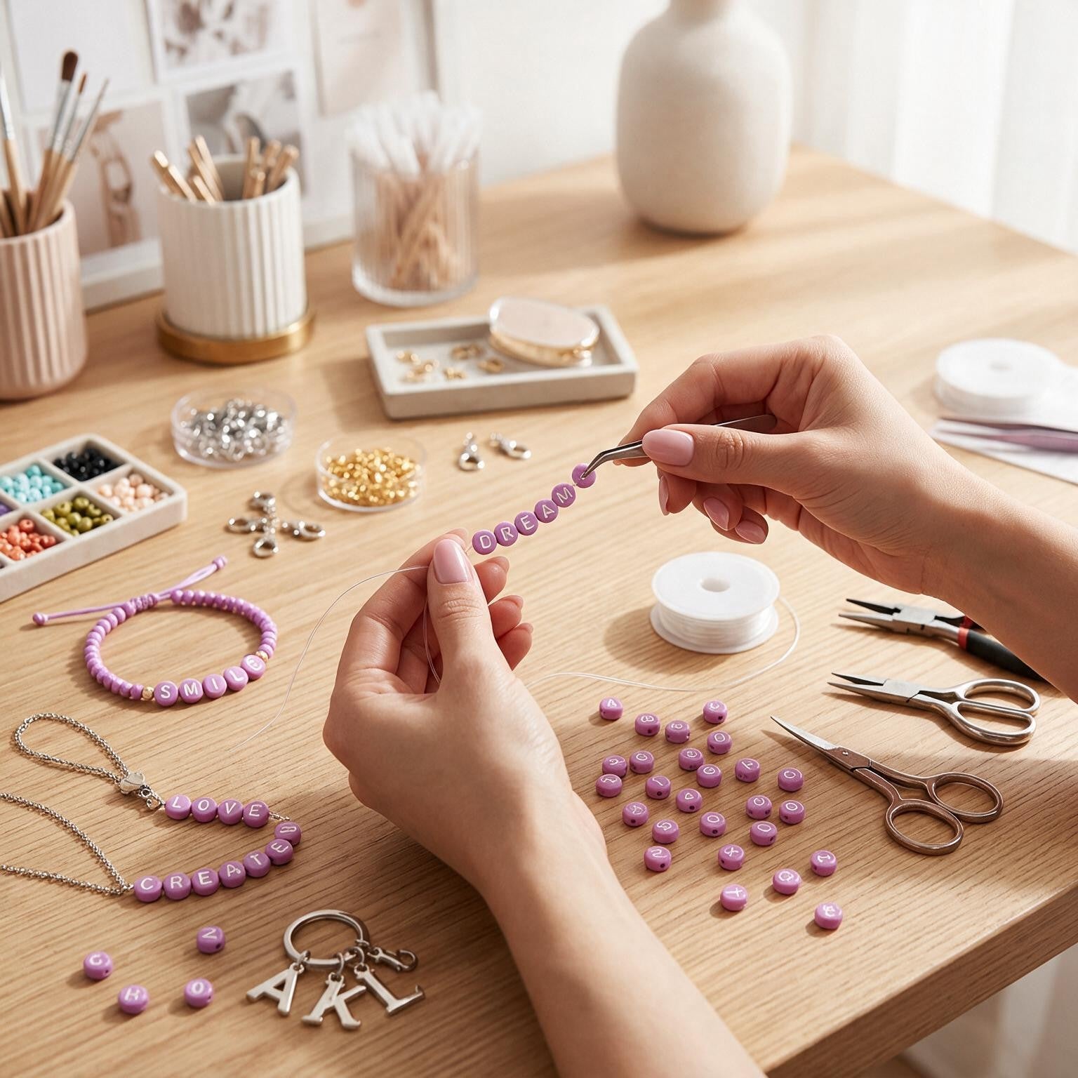 Alphabet Beads Pink 15gm 4mm PBHC IB