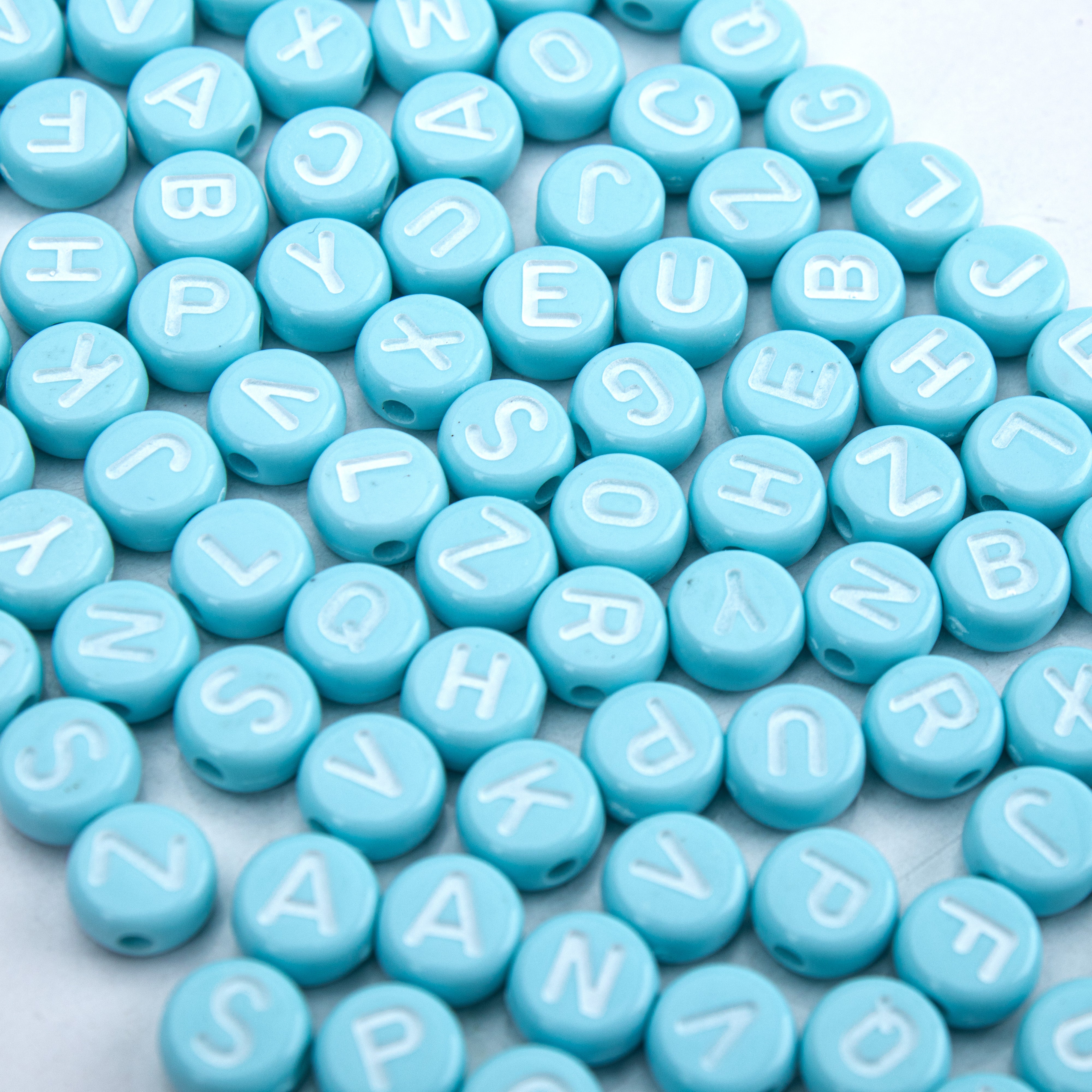 Alphabet Beads Sky blue 15gm 4mm PBHC IB