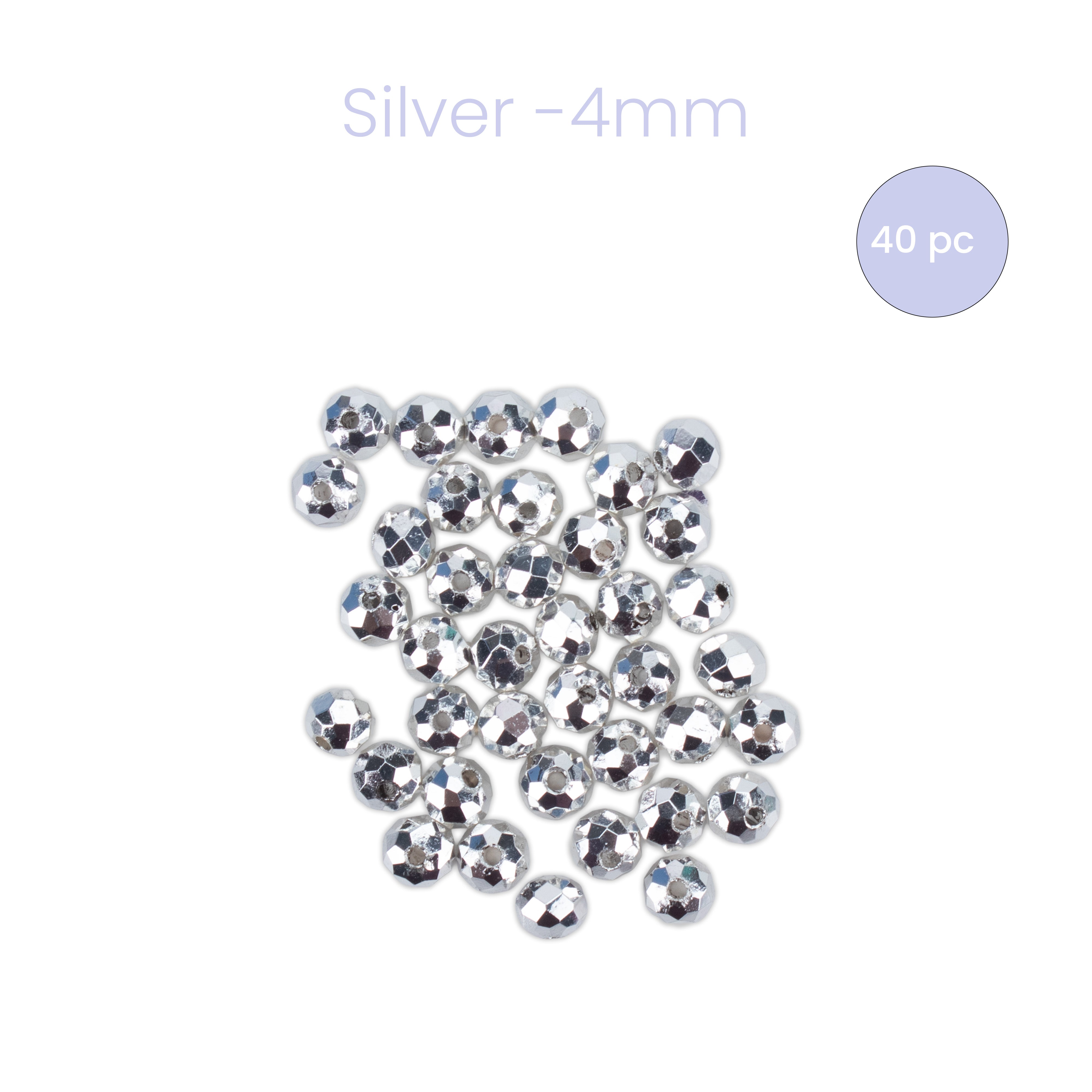Metalized Crystal Silver 4mm 40pc PBHC IB